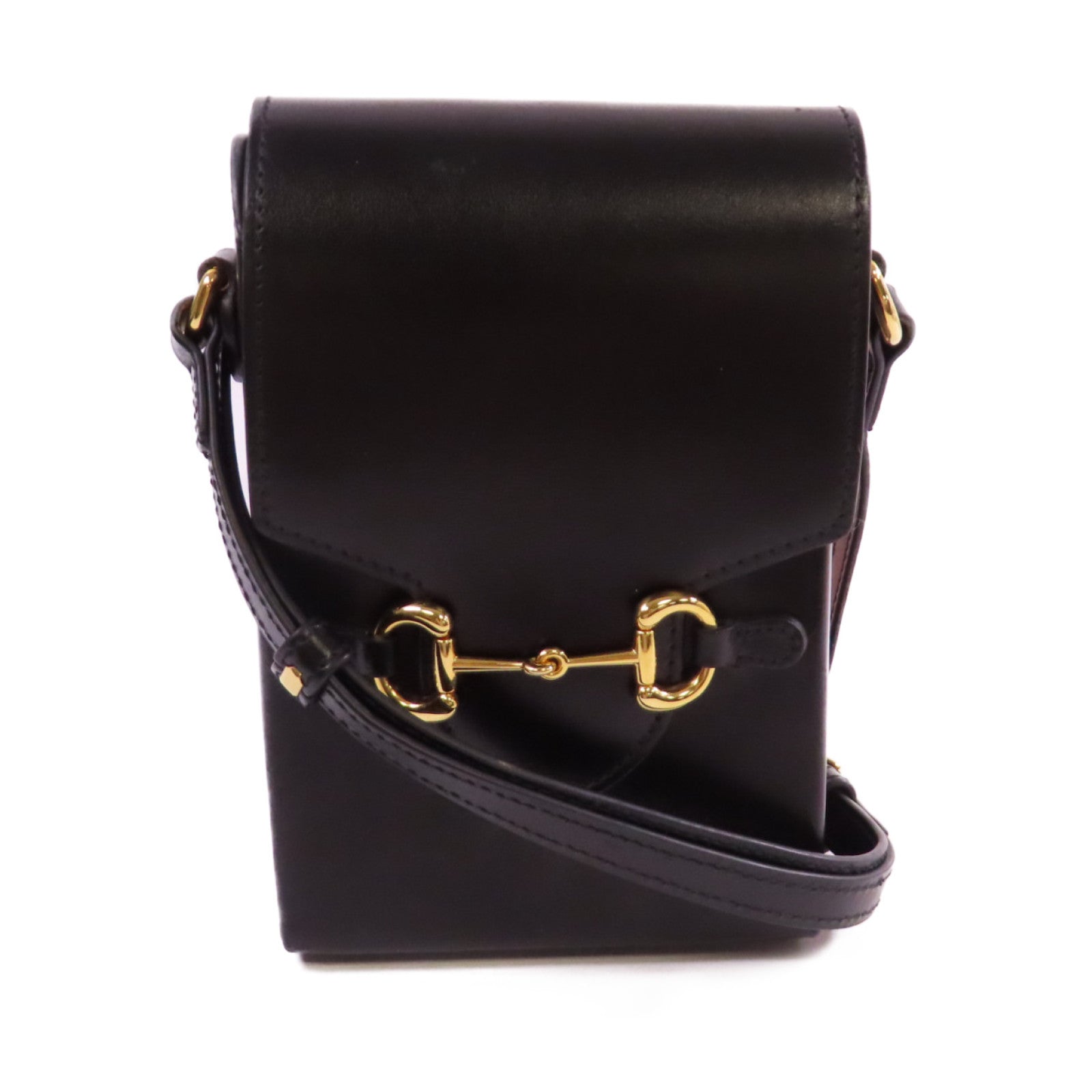 GUCCI 【激減優惠】牛皮皮革Horsebit 1955 Mini Shoulder Bag金扣肩背袋黑色