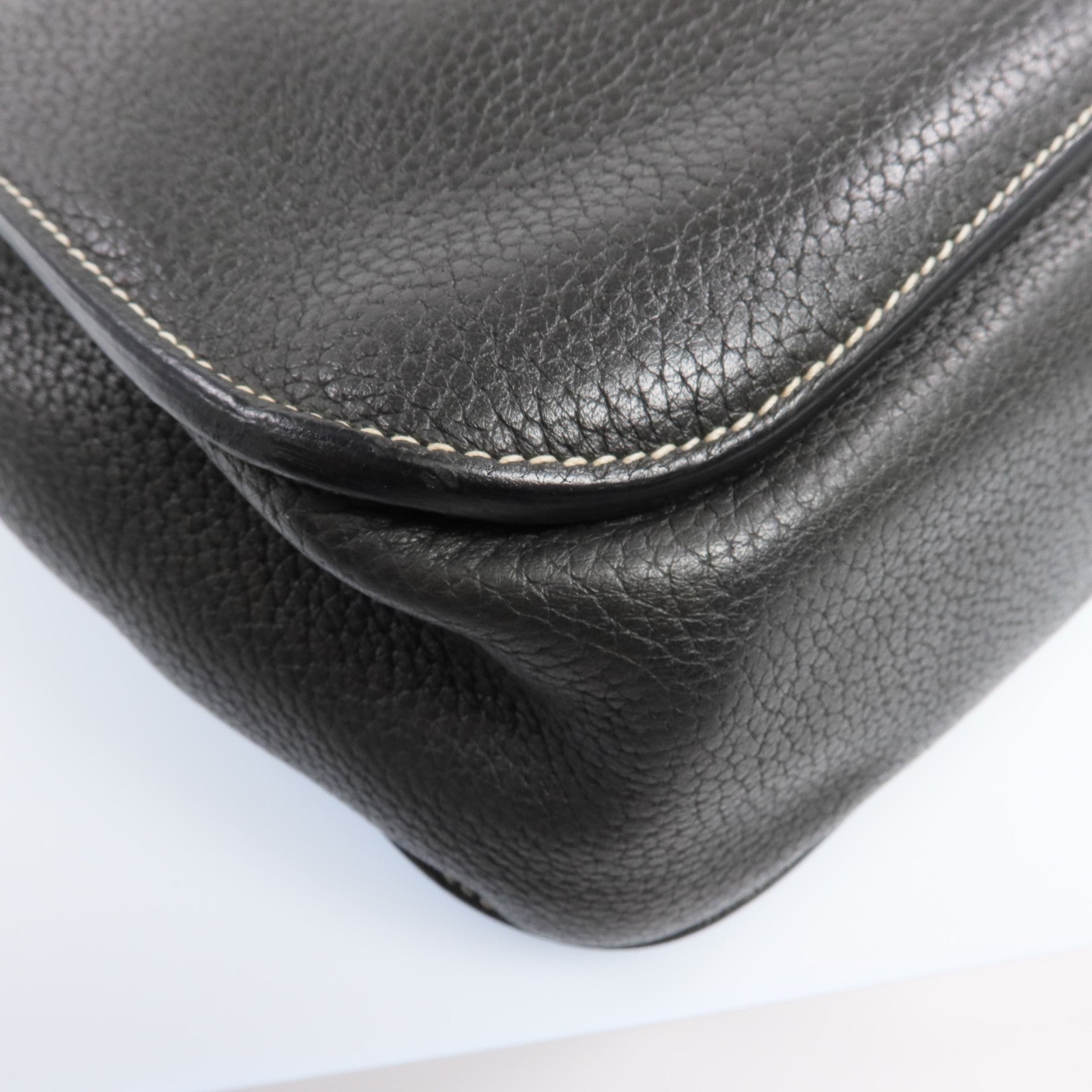 HERMES 【激減優惠】Clemence皮革Halzan 31銀扣手挽肩背兩用袋Graphite