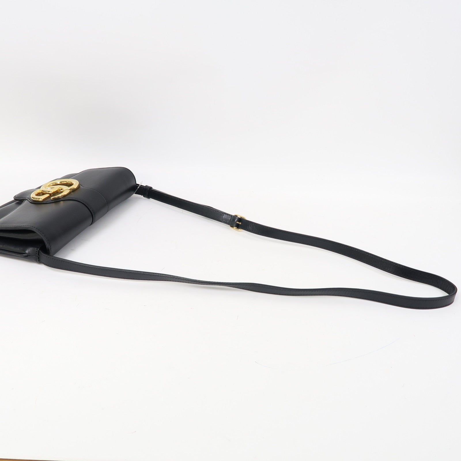 GUCCI 牛皮皮革Shoulder Bag金扣肩背袋黑色