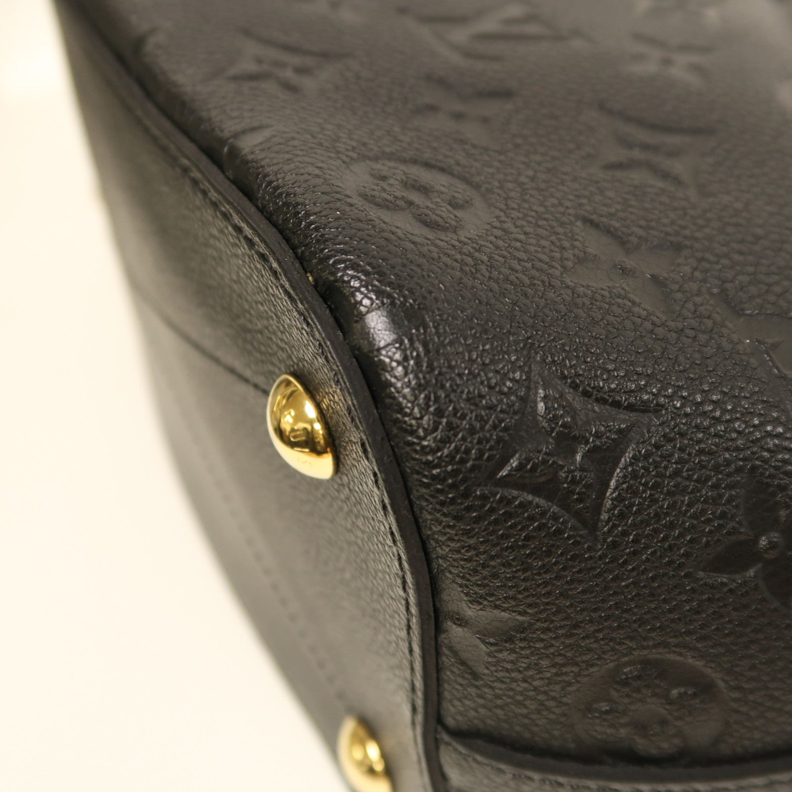 LOUIS VUITTON Monogram Empreinte Mazarine MM金扣手挽肩背兩用袋黑色