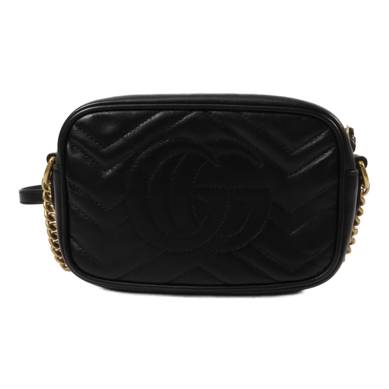 GUCCI 牛皮皮革GG Marmont Mini鏈帶肩背袋