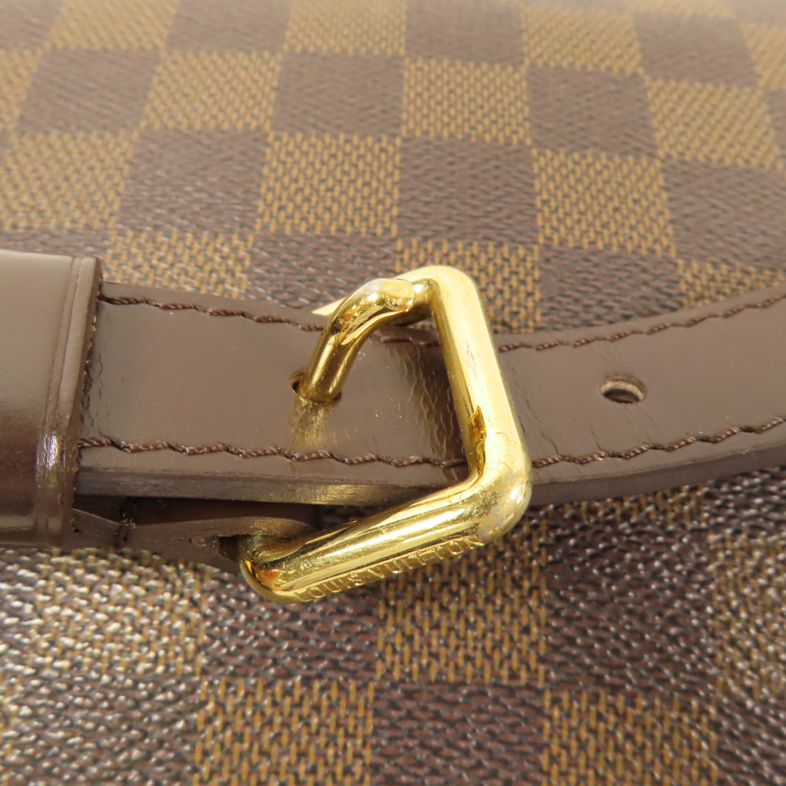 LOUIS VUITTON Damier Bloomsbury PM金扣肩背袋棕色
