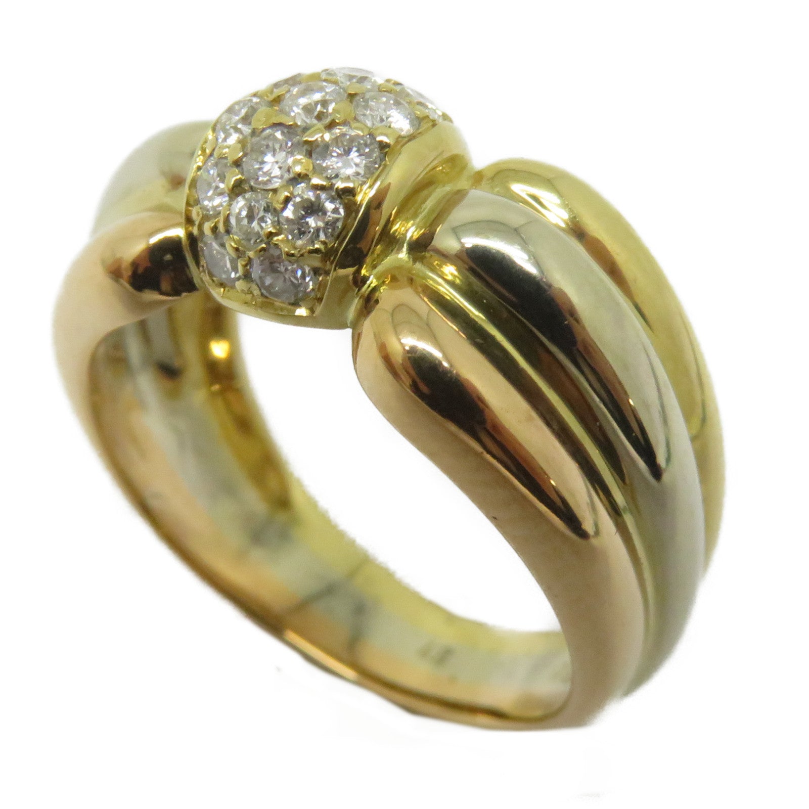CARTIER 18K黃金/白金/玫瑰金Tri Color Ring戒指Cartier#48/US#4.75