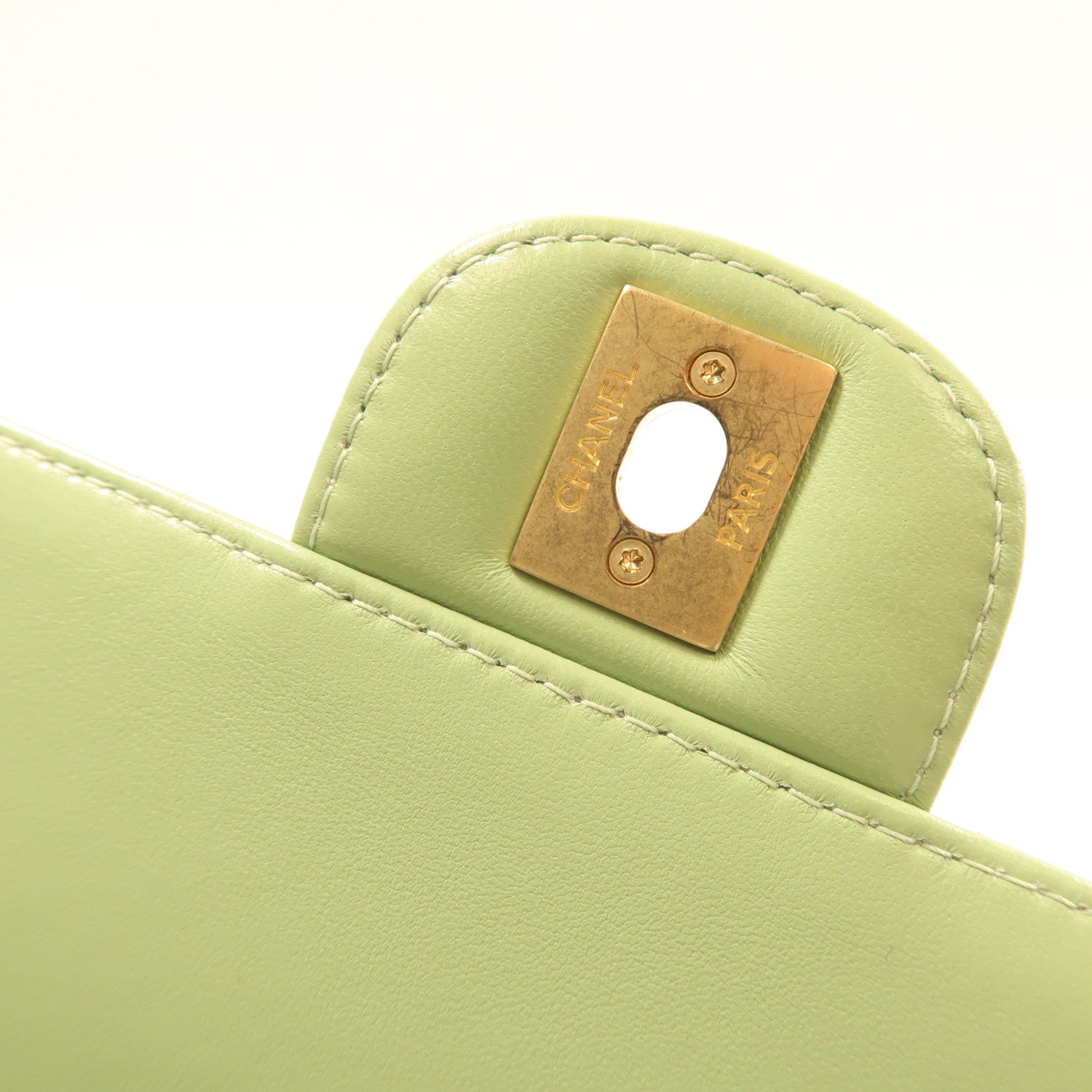 CHANEL 羊皮皮革2Way Shoulder金扣鏈帶手挽肩背兩用袋