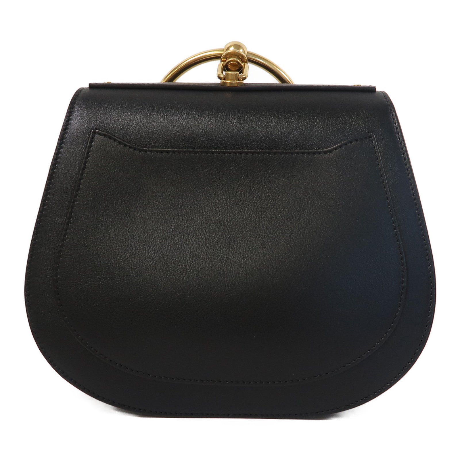 Chloe 牛皮皮革Nile Bag金扣肩背袋黑色