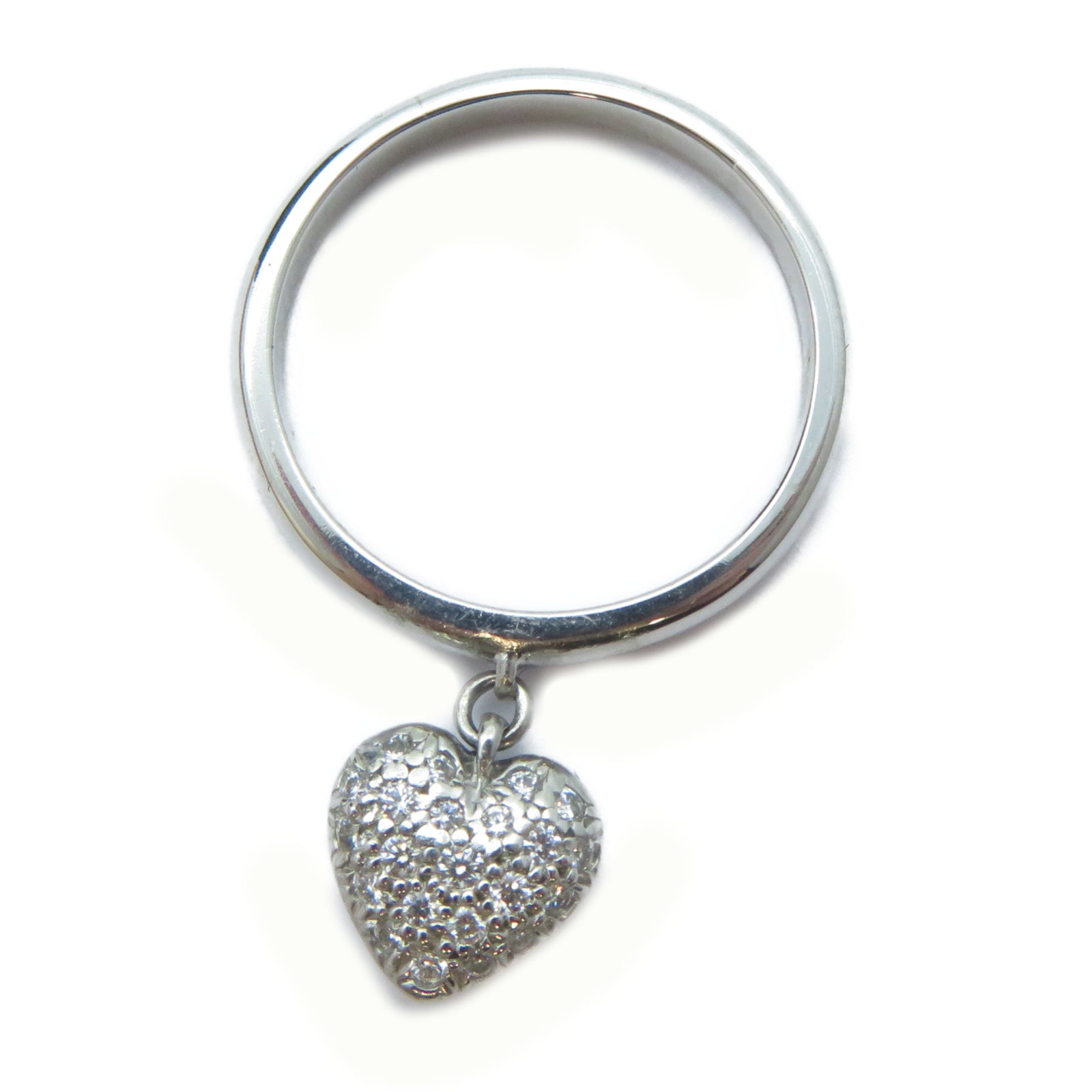 TIFFANY＆CO PT950鉑金Heart Diamond Ring鑽石戒指US#8.75