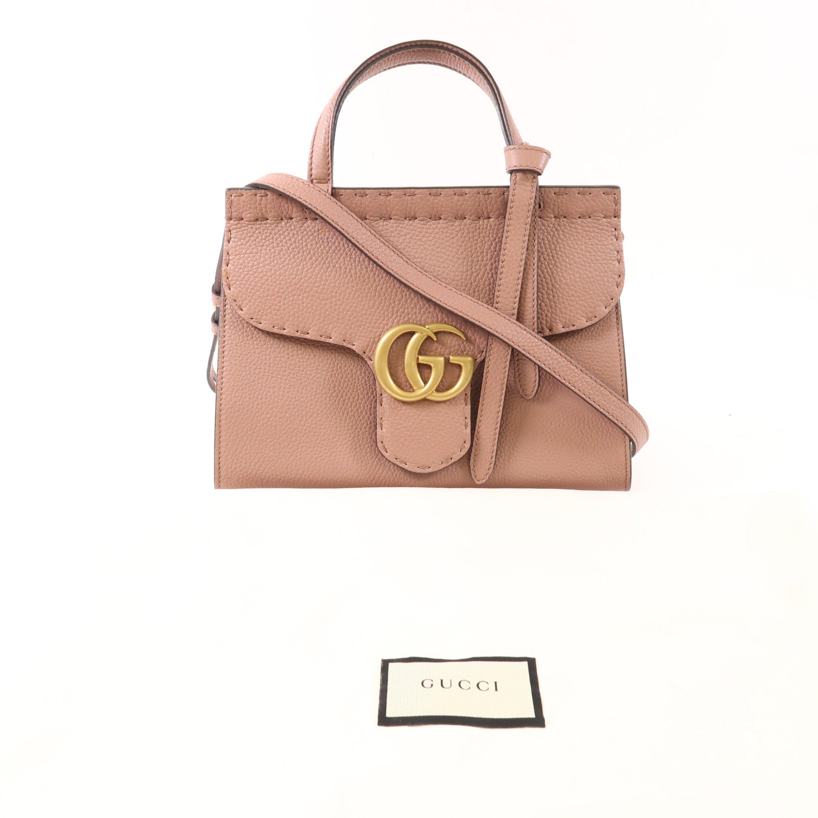 GUCCI GG GHW 2 Way Shoulder Hand Bag Calfskin Leather 442622 Pink