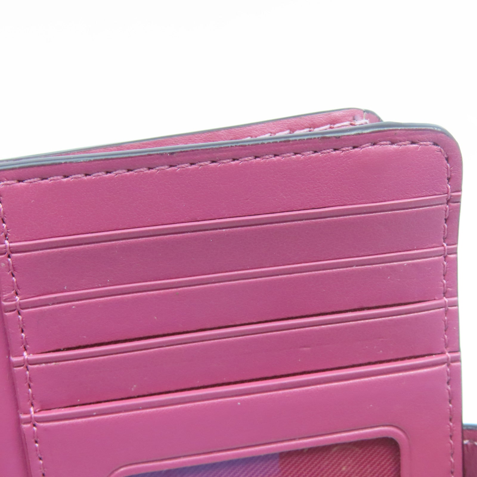 COACH 【激減優惠】塗層帆布Wallet金扣錢包粉紅色/米色