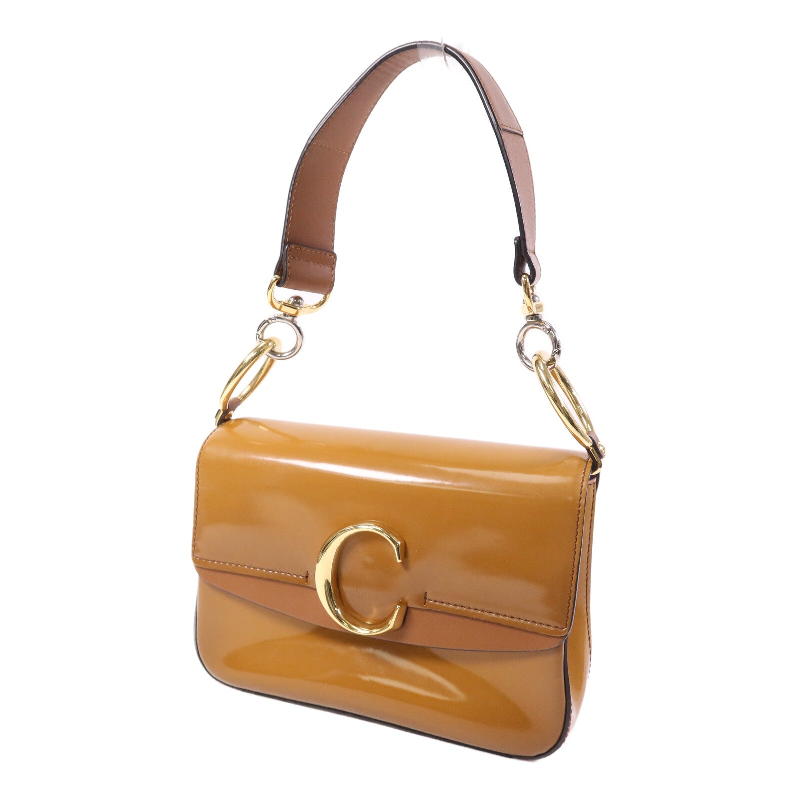 Chloe 漆皮皮革Shoulder Bag金扣肩背袋