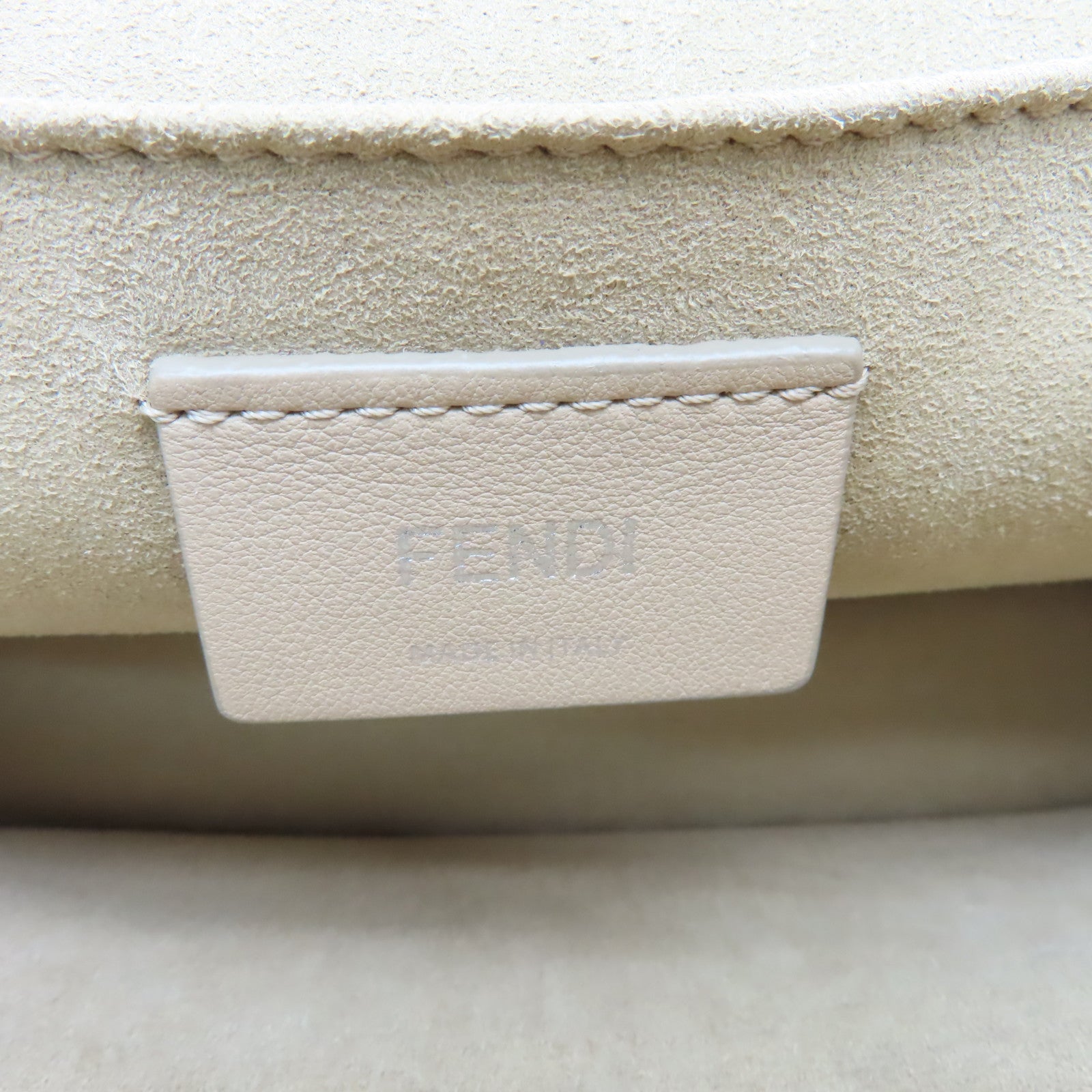 FENDI 【清倉大減價】牛皮皮革Kan I銀扣手挽肩背兩用袋米色