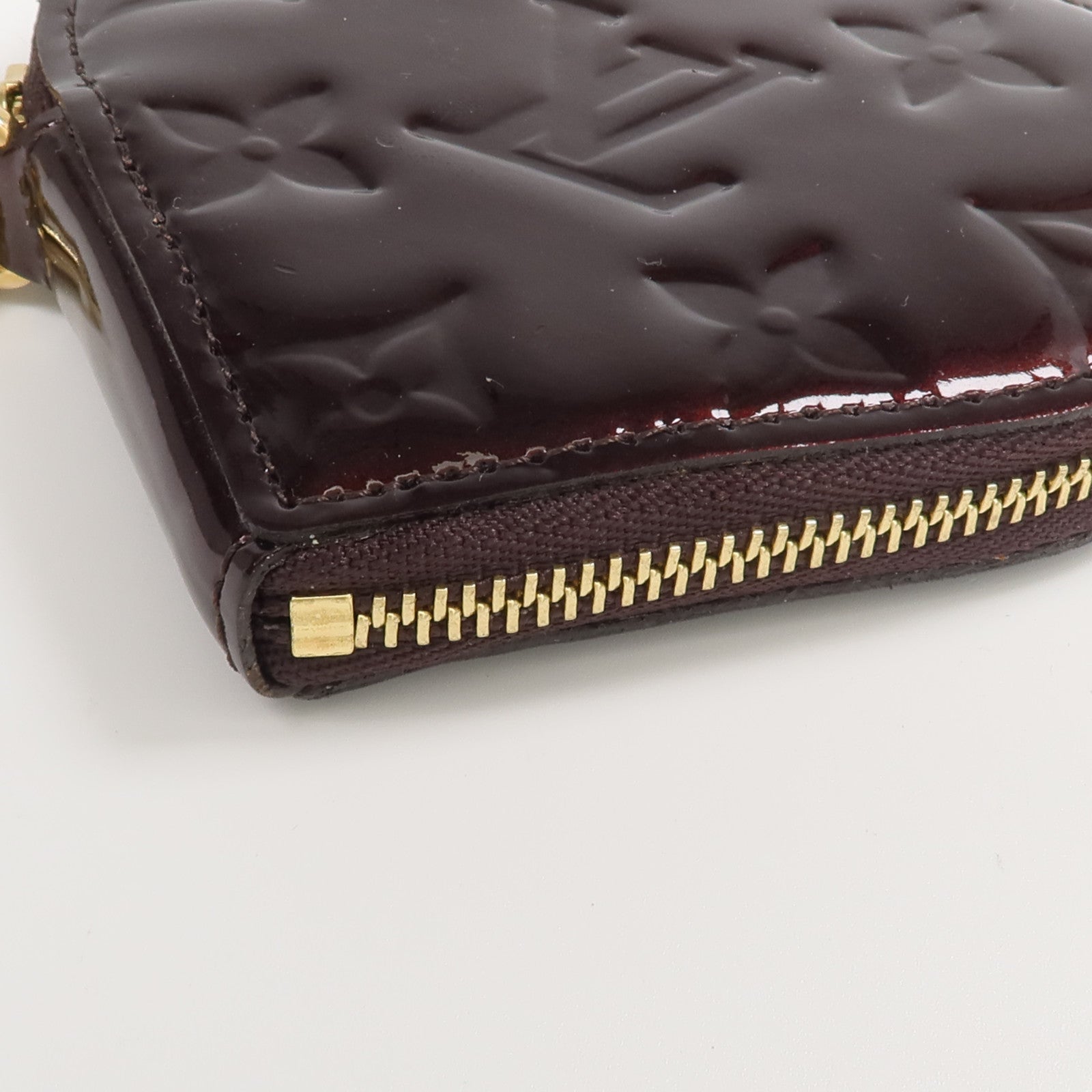 LOUIS VUITTON Monogram Vernis Porte Monnaie Coeur錢包Amarante