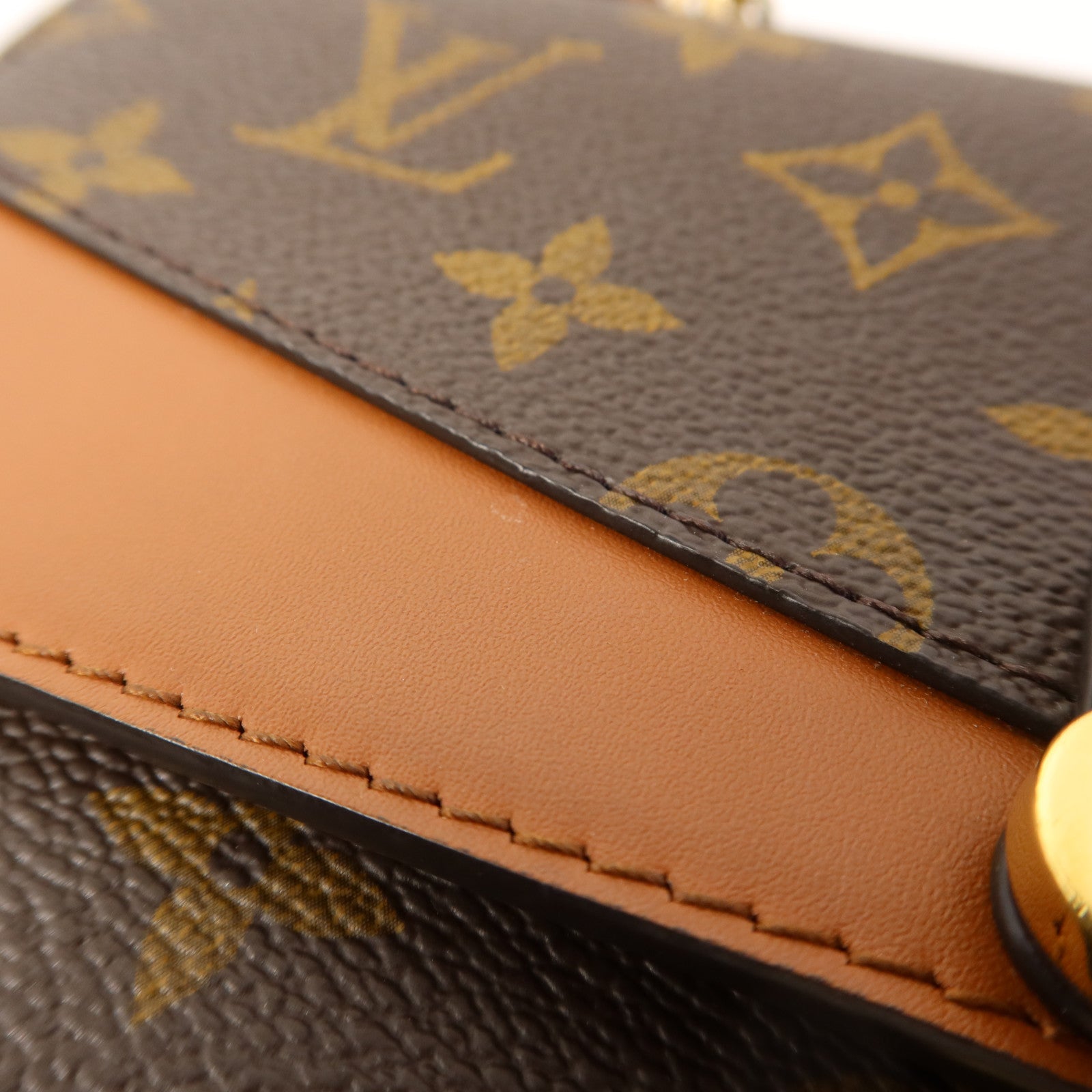 LOUIS VUITTON Monogram Marceau金扣鏈帶肩背袋棕色