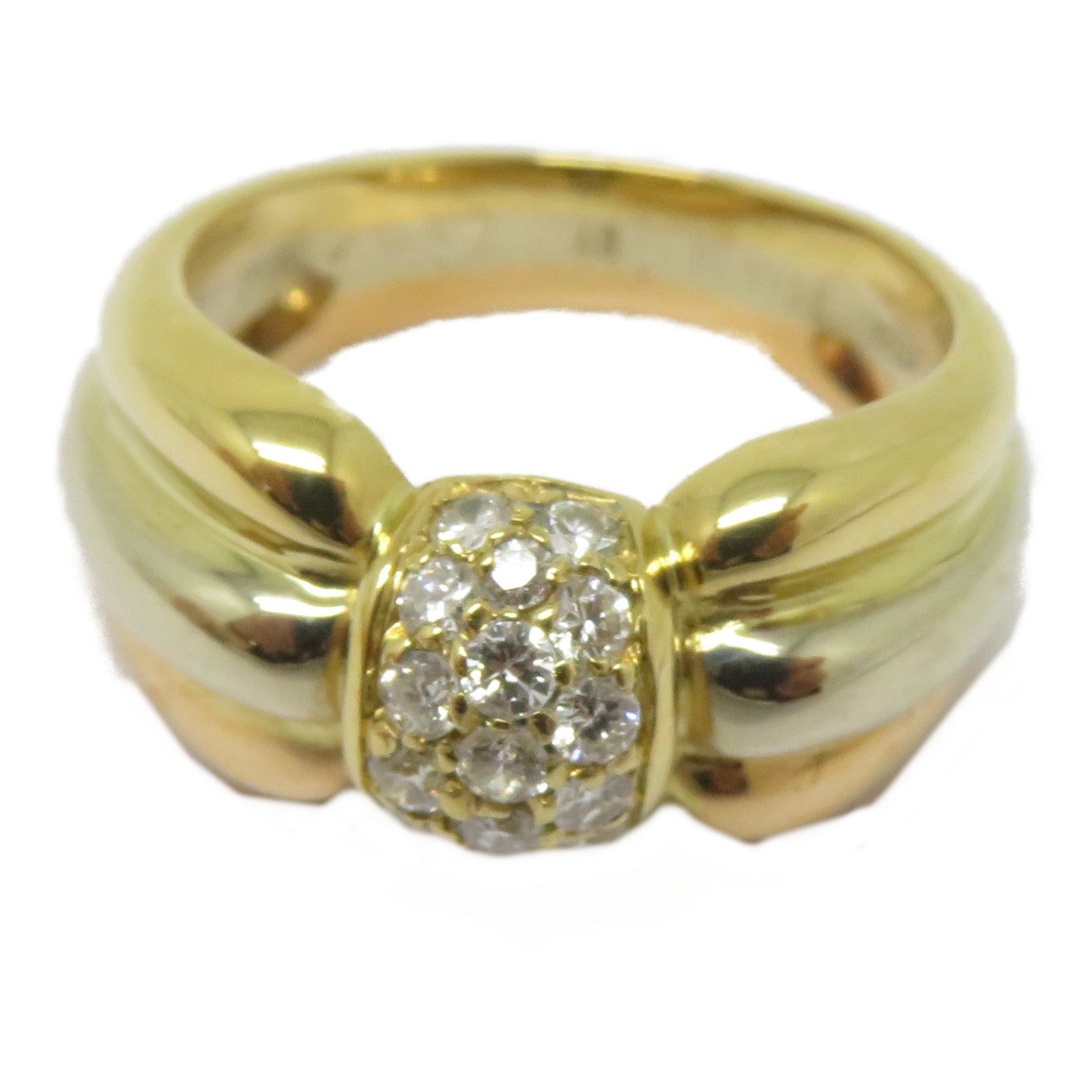 CARTIER 18K黃金/白金/玫瑰金Tri Color Ring戒指Cartier#48/US#4.75