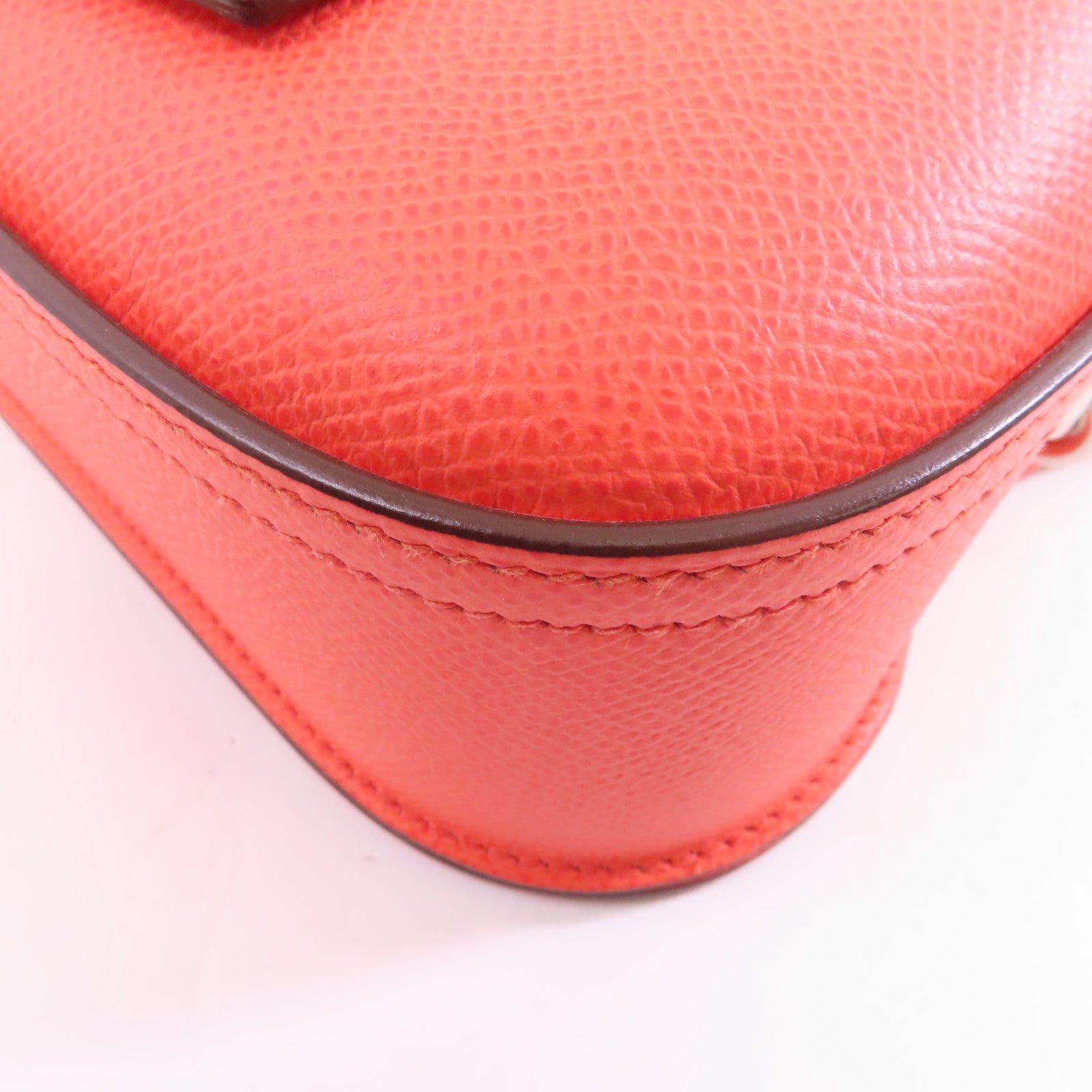 HERMES Epsom皮革Della銀扣肩背袋Rose Jaipur紅色