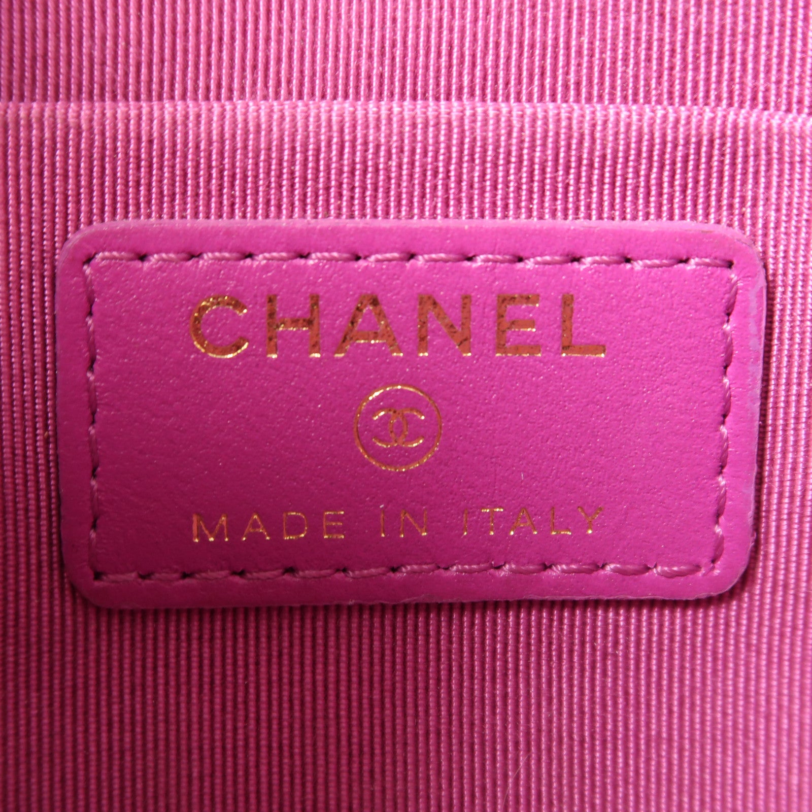 CHANEL 羊皮皮革Pouch Wallet金扣手拿包/長錢包藍色