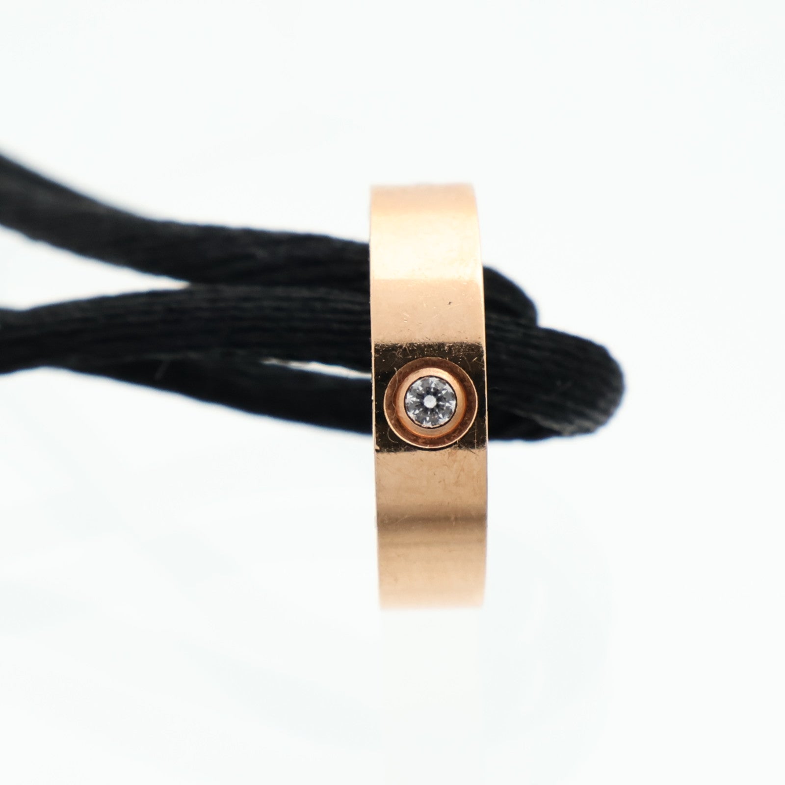 LOUIS VUITTON 18K玫瑰金/聚酯纖維Empreinte Cord 4Dia Bracelet鑽石手鐲