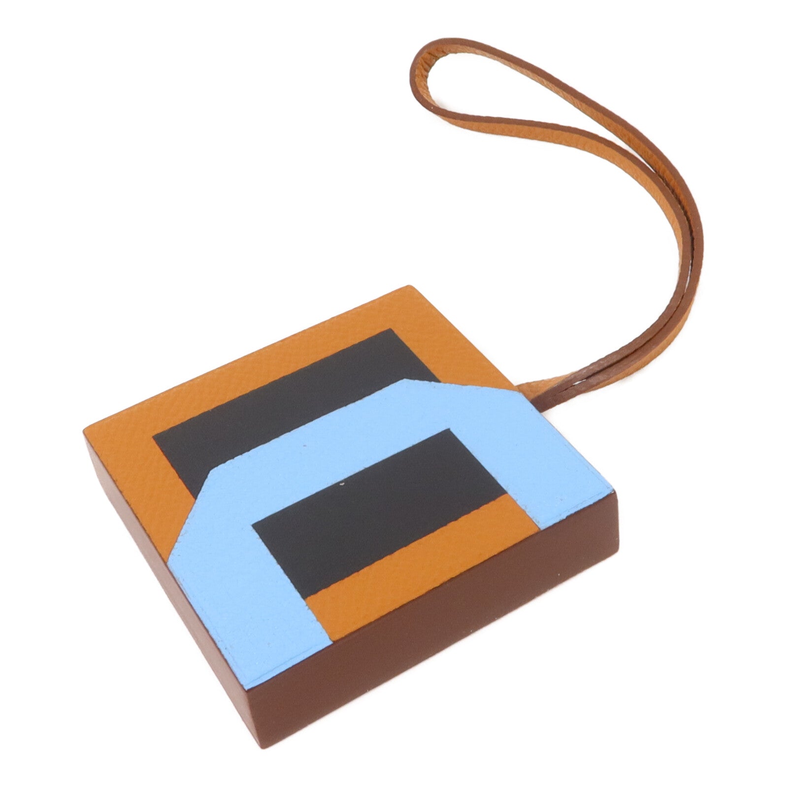 HERMES Epsom皮革H Lettres Au Carre掛飾Gold