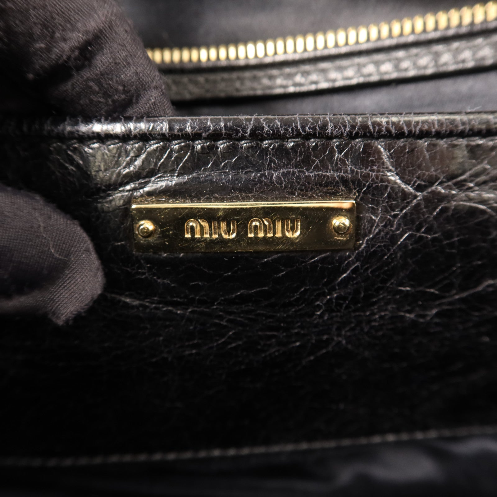 Miu Miu 牛皮皮革2 Way Shoulder Bag金扣手挽肩背兩用袋