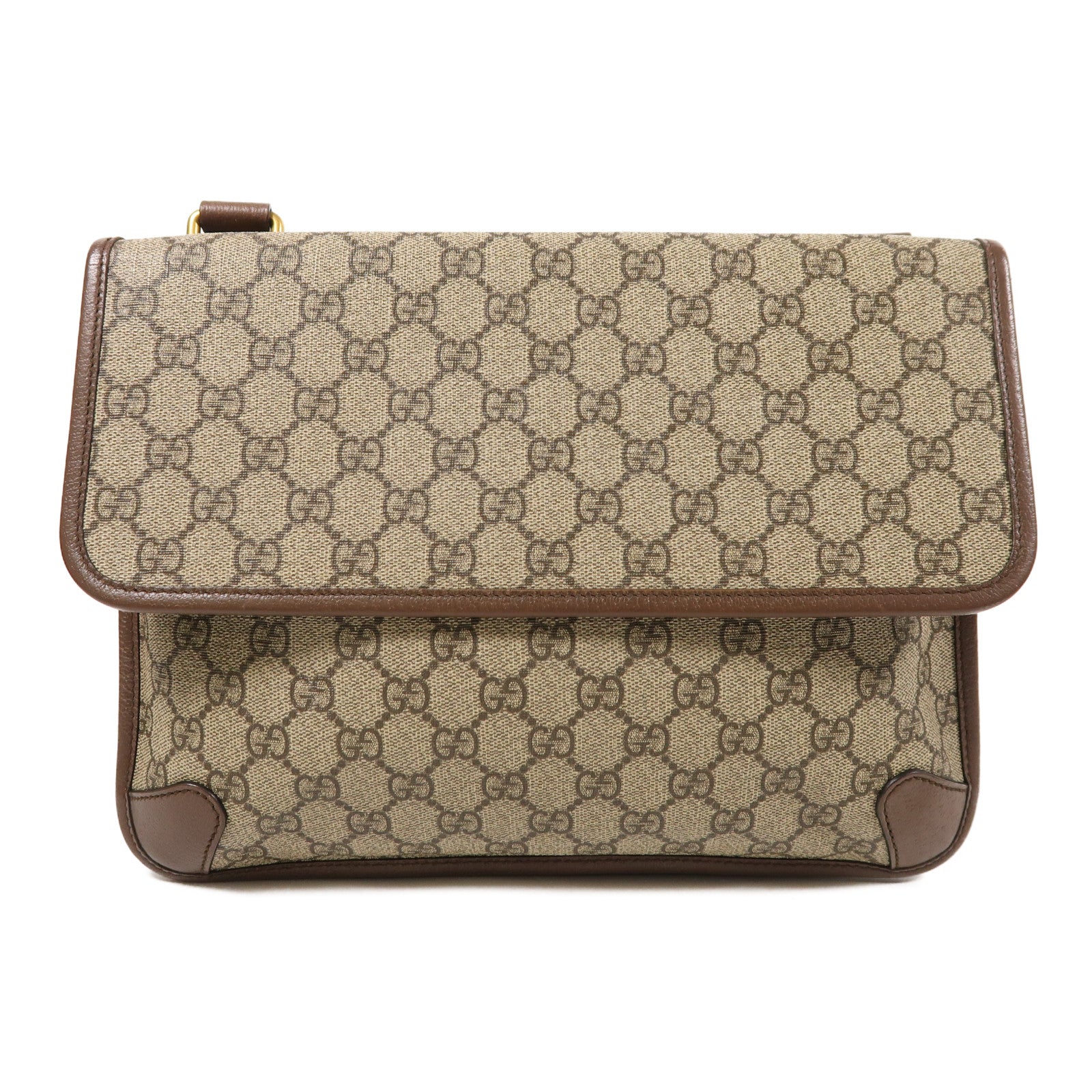 GUCCI 塗層帆布Shoulder Bag金扣肩背袋