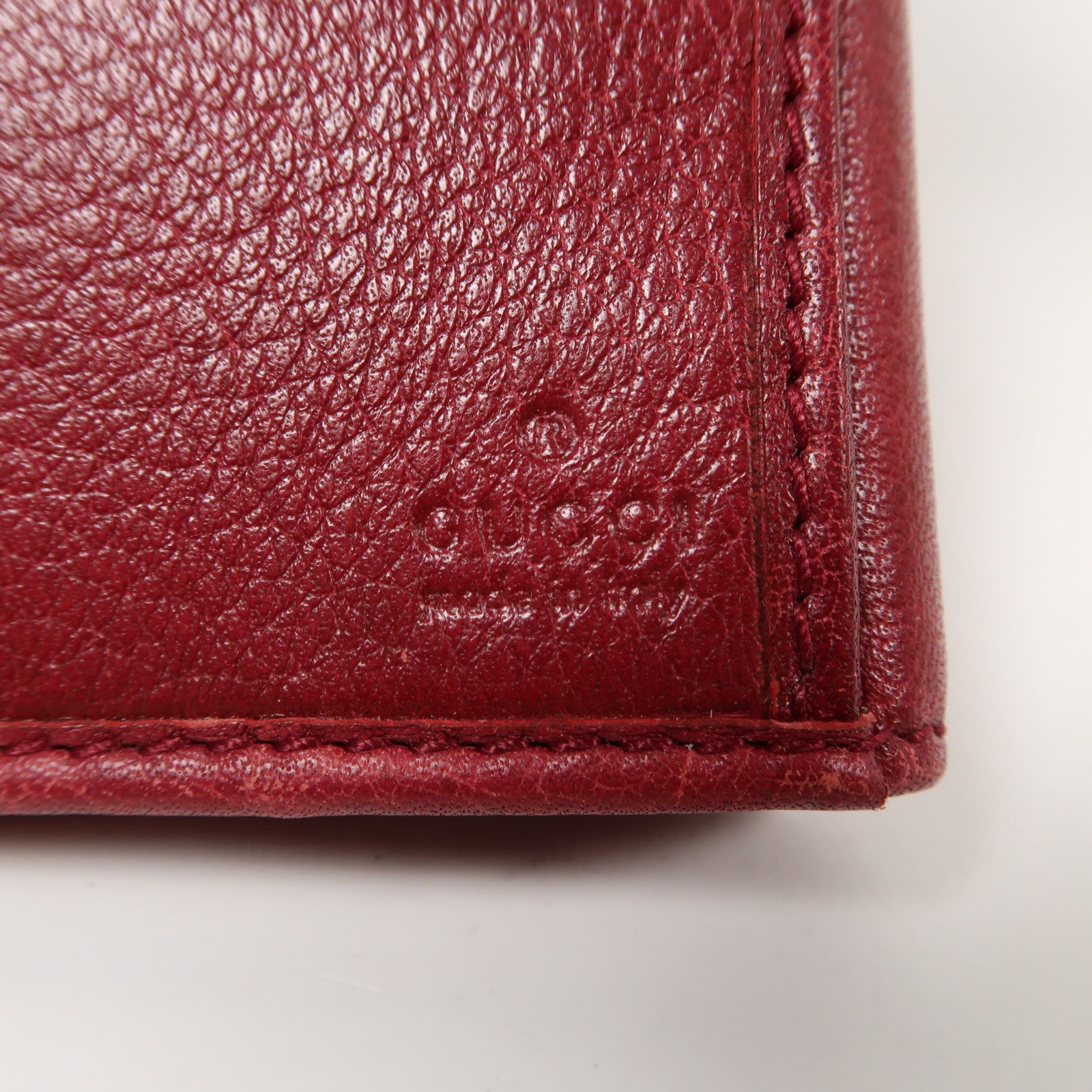 GUCCI 牛皮皮革Long Wallet金扣長錢包紅色