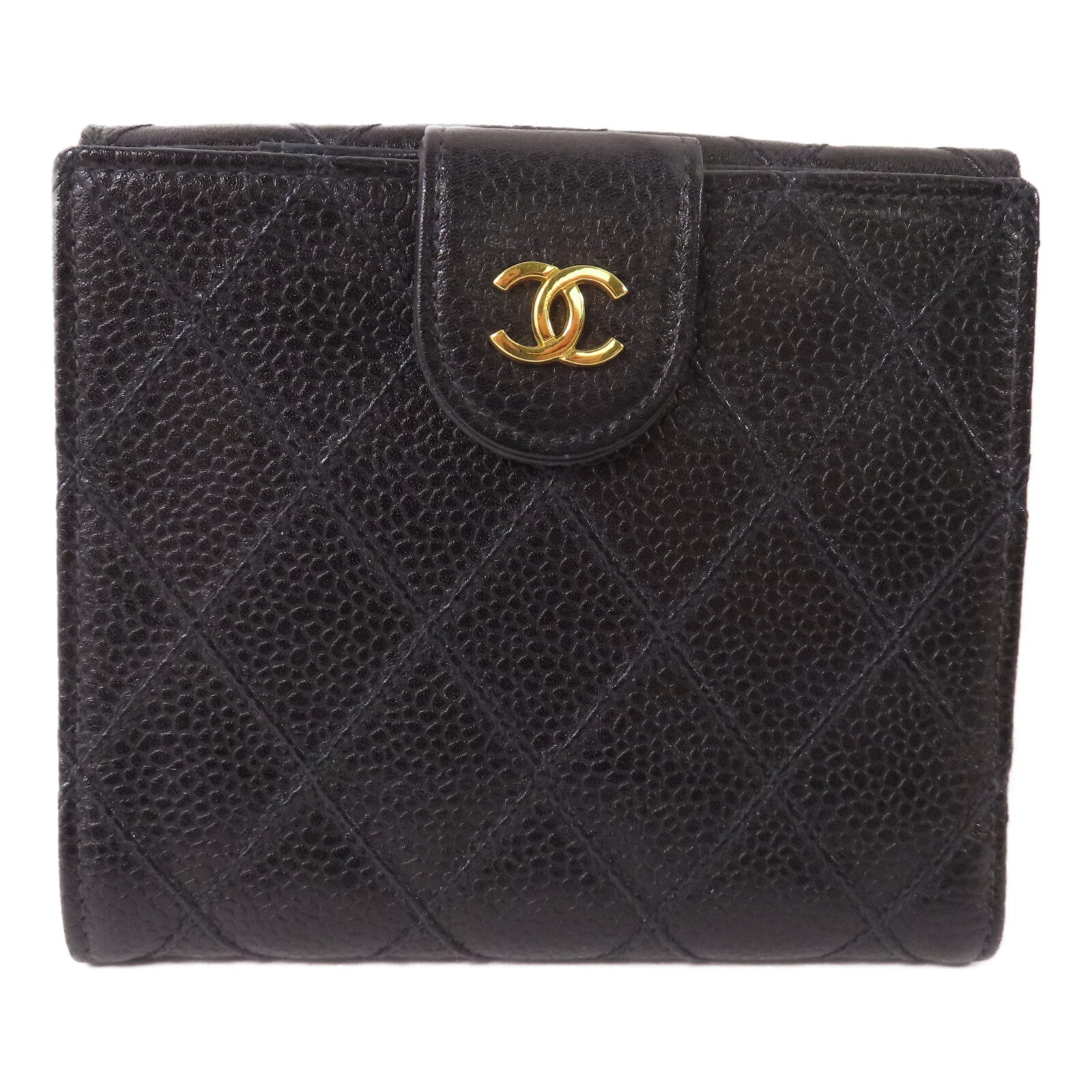 CHANEL 牛皮皮革Wallet金扣錢包