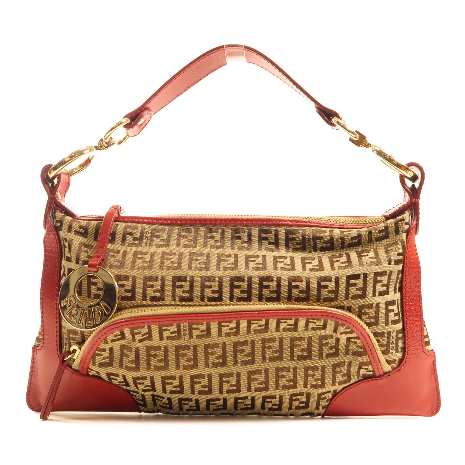 FENDI 帆布Shoulder Bag/Handbag金扣肩背袋/手挽袋