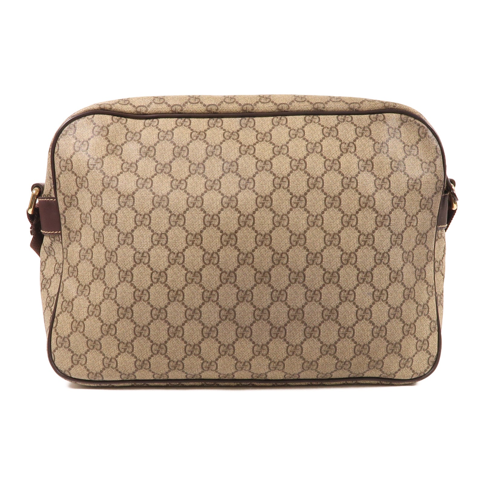 GUCCI 塗層帆布Shoulder Bag金扣肩背袋啡色