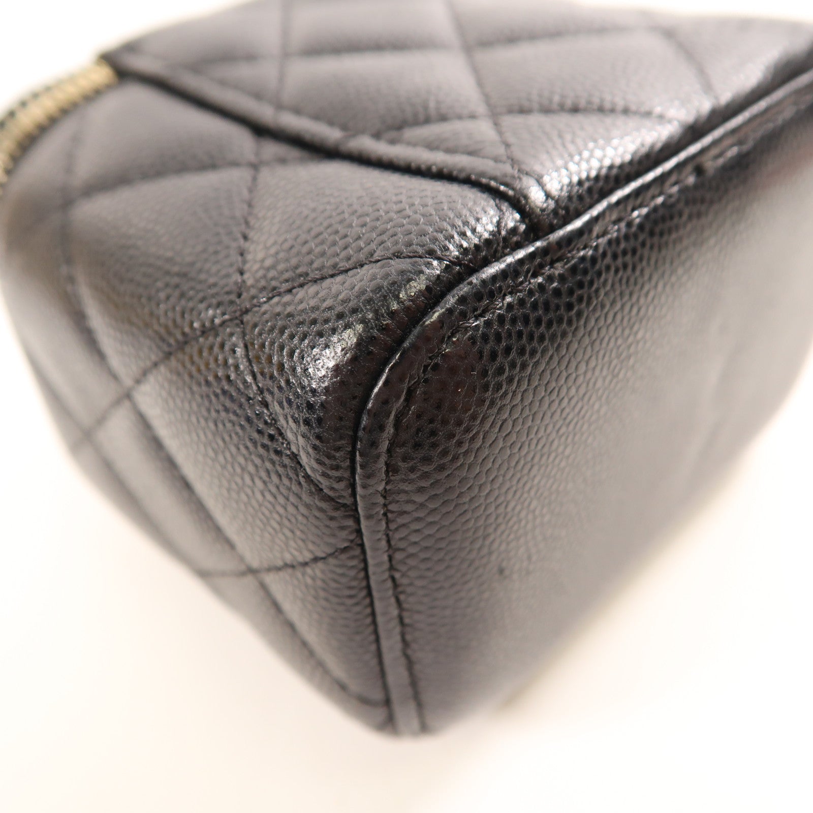 CHANEL CC GHW Mini Vanity Chain Shoulder Bag Calfskin Leather Black