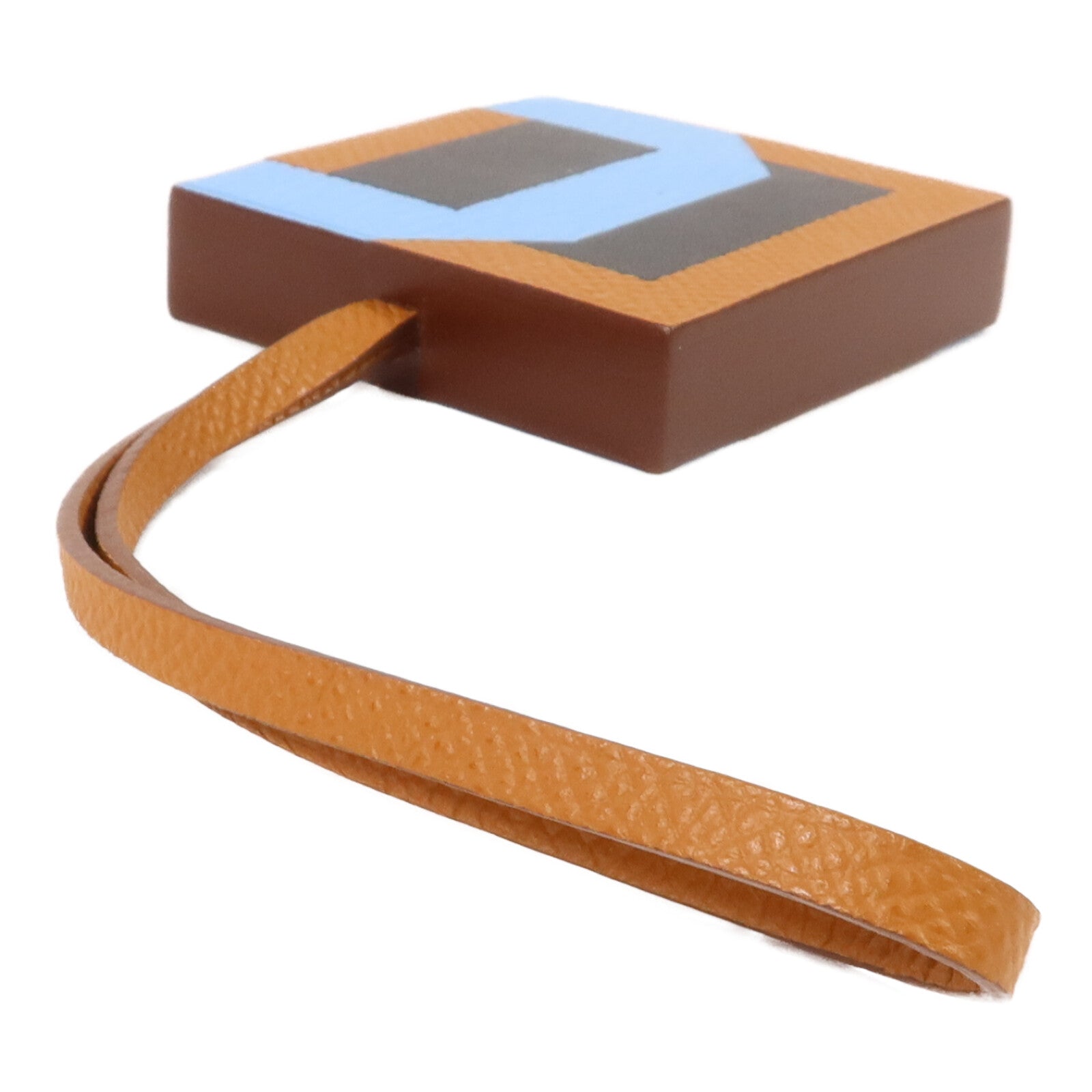 HERMES Epsom皮革H Lettres Au Carre掛飾Gold