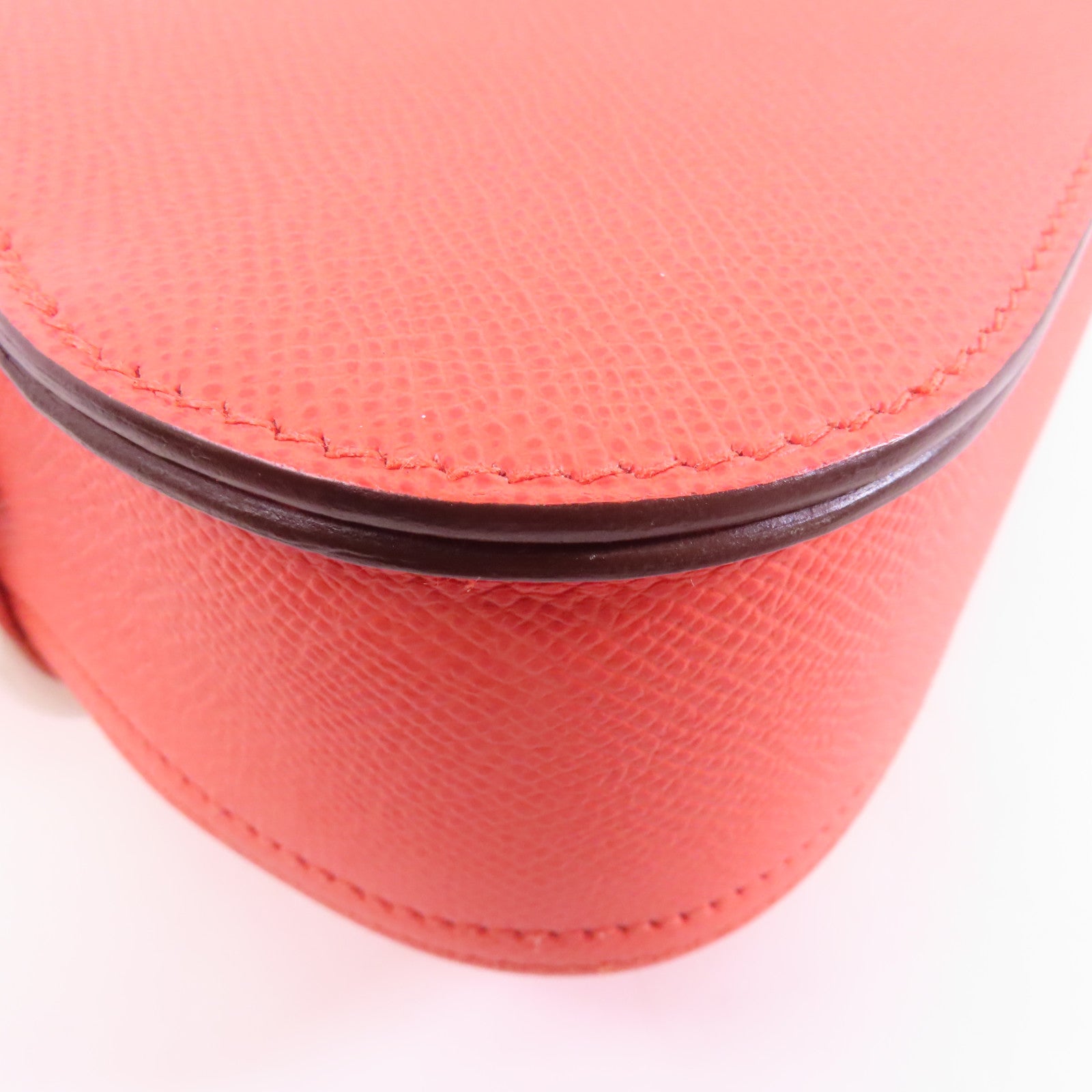 HERMES Epsom皮革Della銀扣肩背袋Rose Jaipur紅色