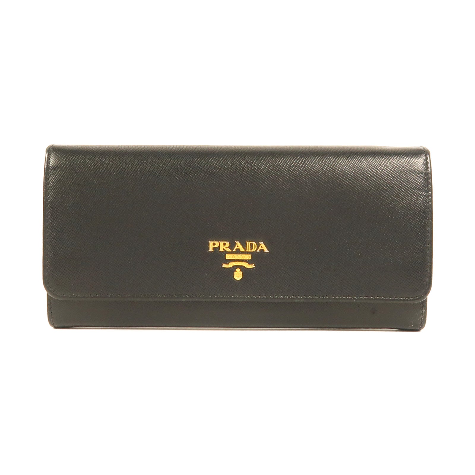 PRADA 牛皮皮革Long Wallet金扣長錢包