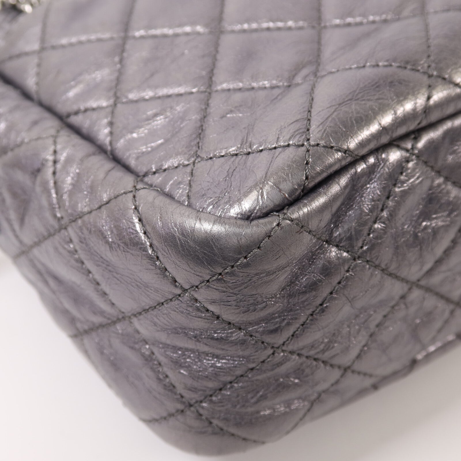 CHANEL 牛皮皮革Shoulder Bag銀扣鏈帶肩背袋