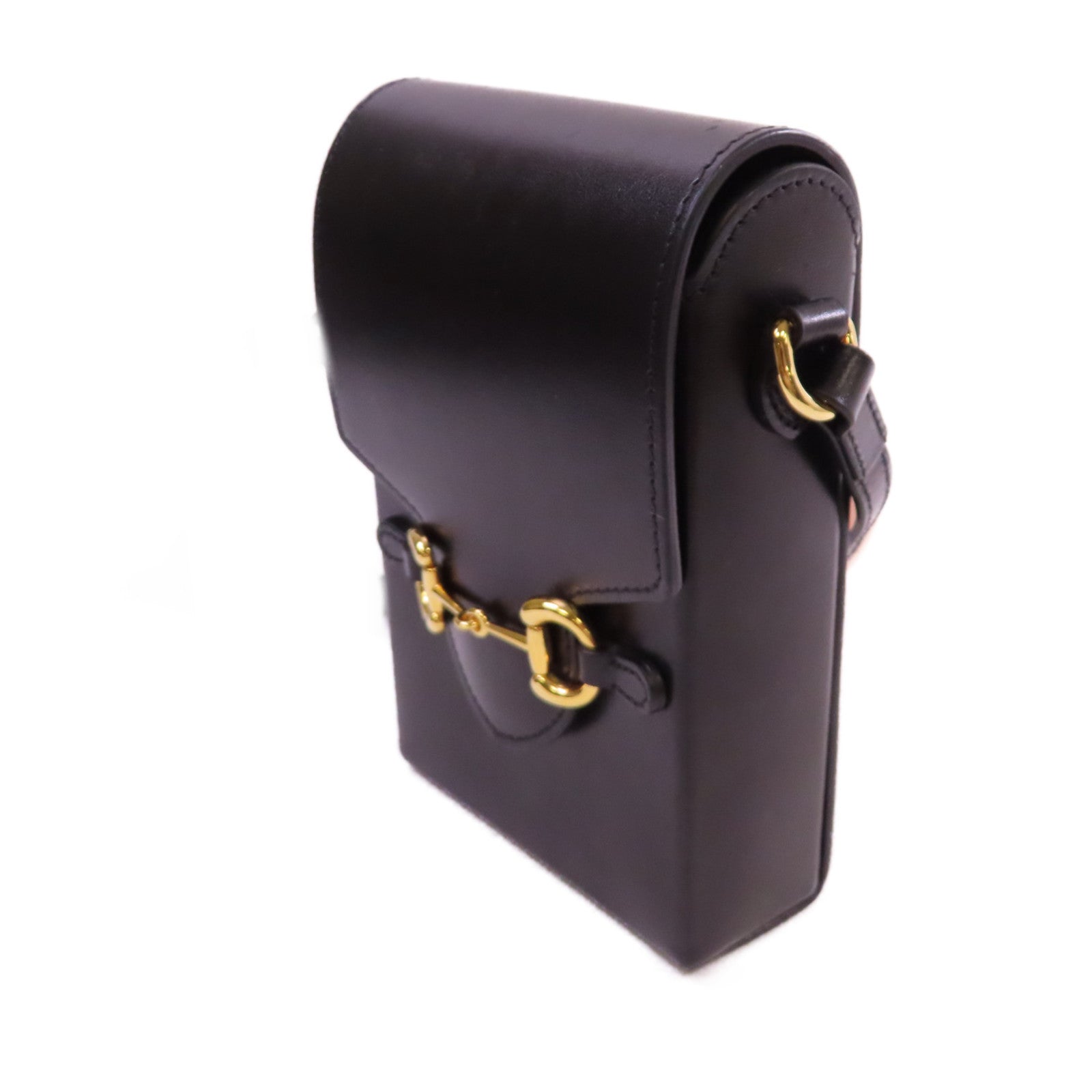 GUCCI 【激減優惠】牛皮皮革Horsebit 1955 Mini Shoulder Bag金扣肩背袋黑色