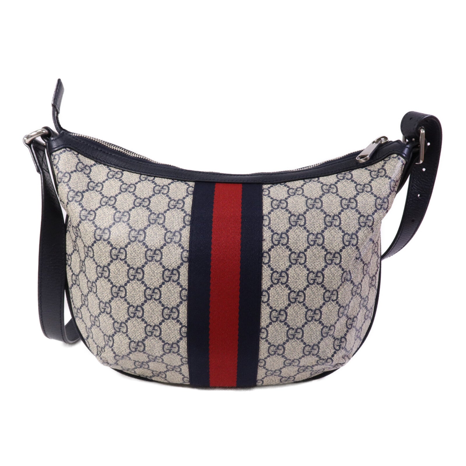 GUCCI 塗層帆布Ophidia GG銀扣肩背袋