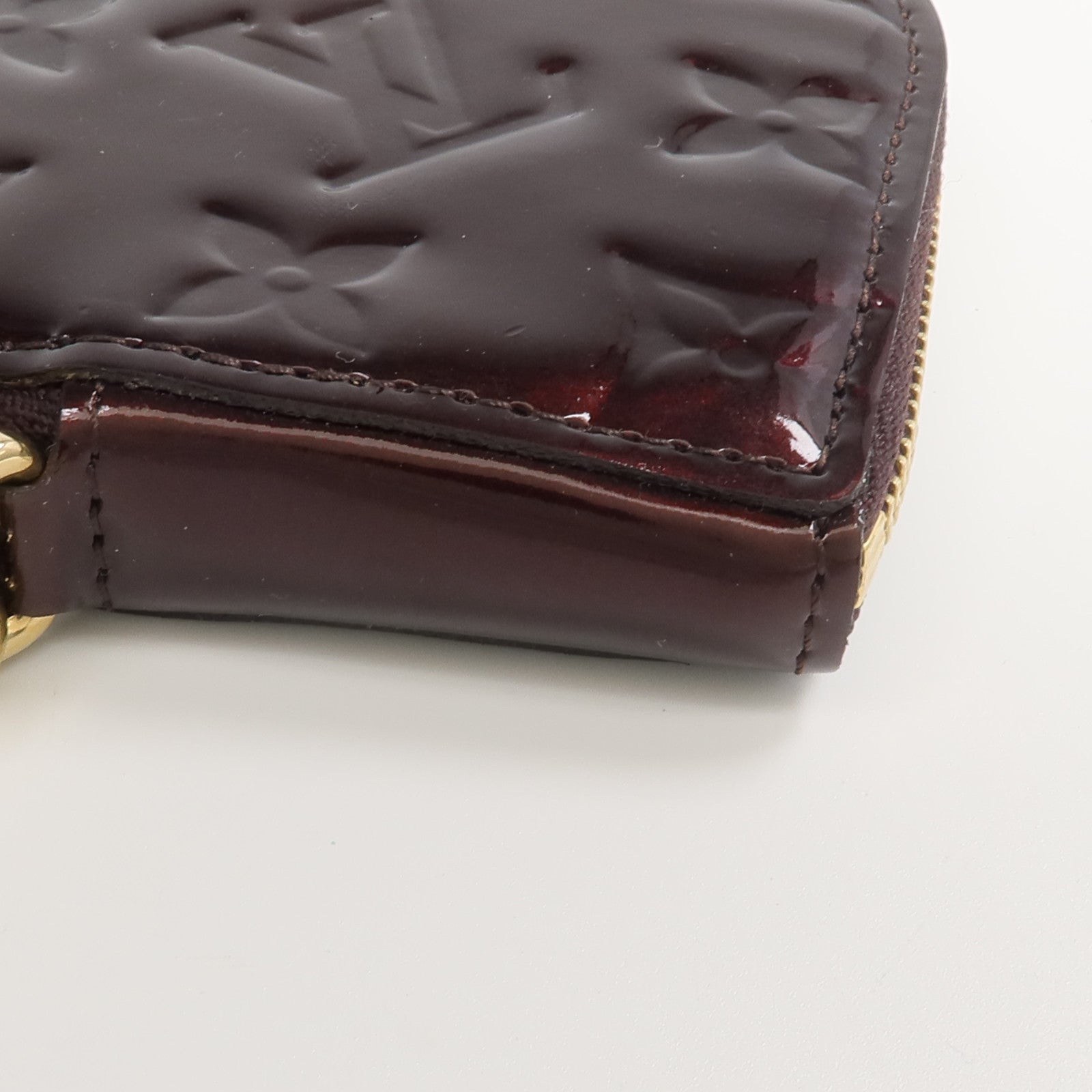 LOUIS VUITTON Monogram Vernis Porte Monnaie Coeur錢包Amarante