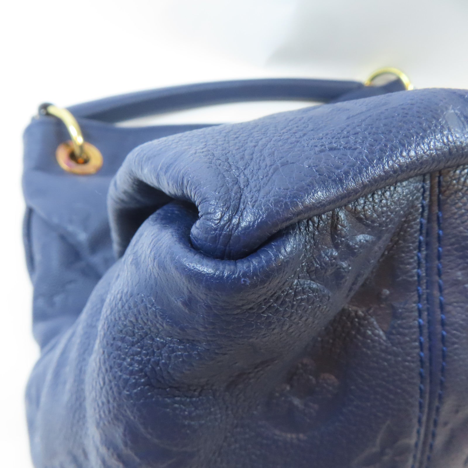 LOUIS VUITTON Monogram Empreinte Artsy MM金扣肩背袋藍色
