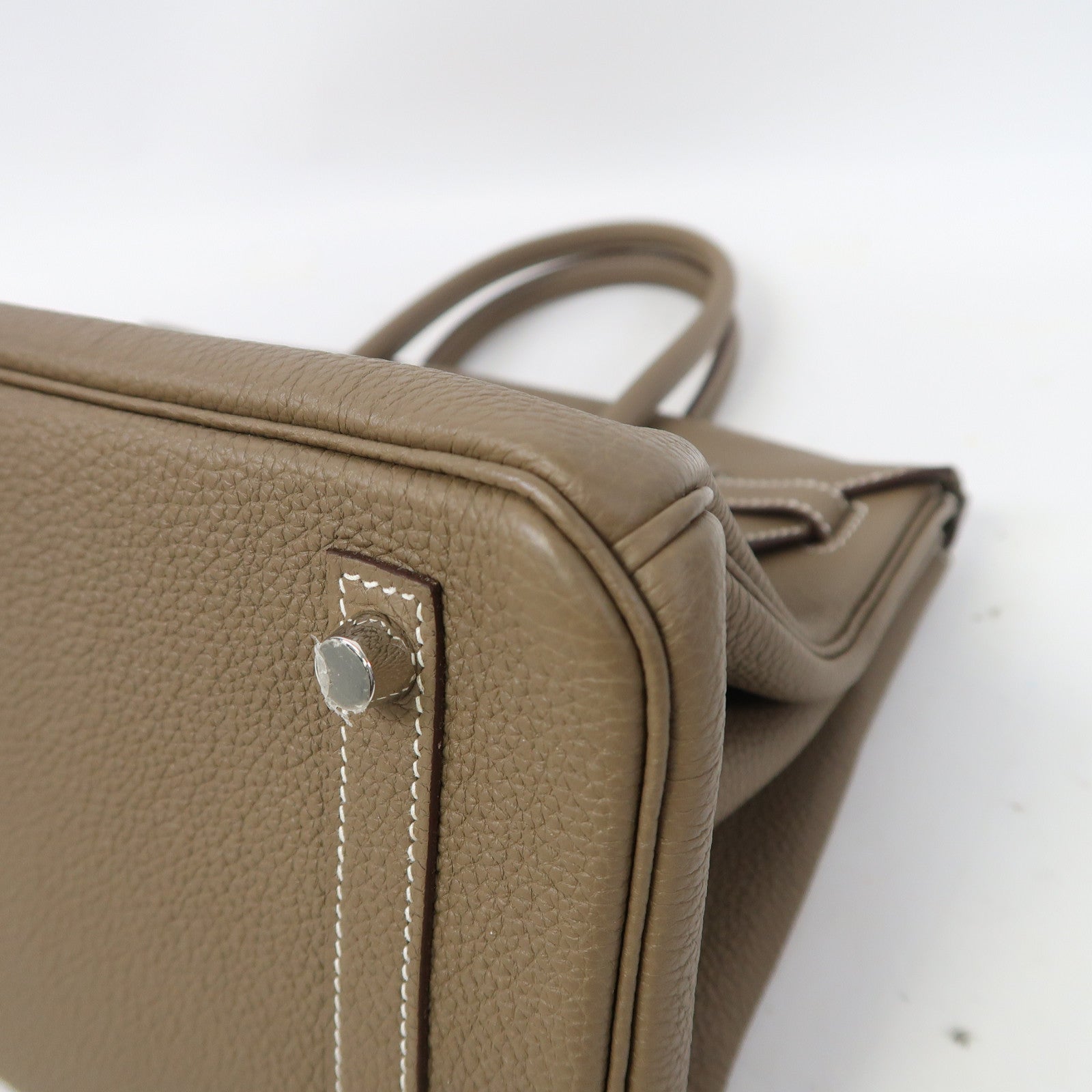 HERMES Togo皮革Birkin 30銀扣手挽袋Etoupe/大象灰色