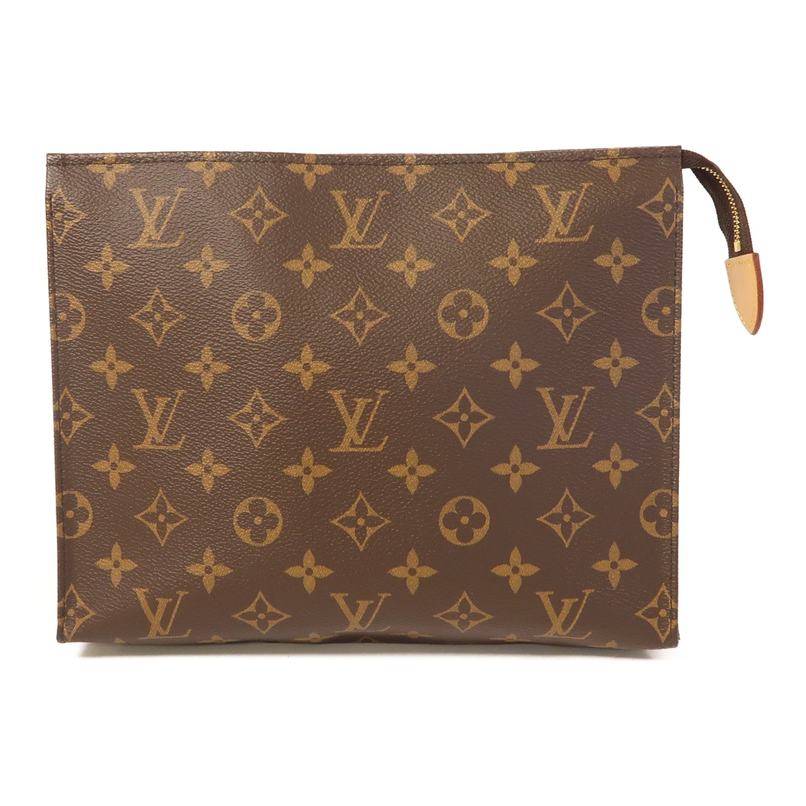 LOUIS VUITTON Monogram Pouch金扣手拿包啡色