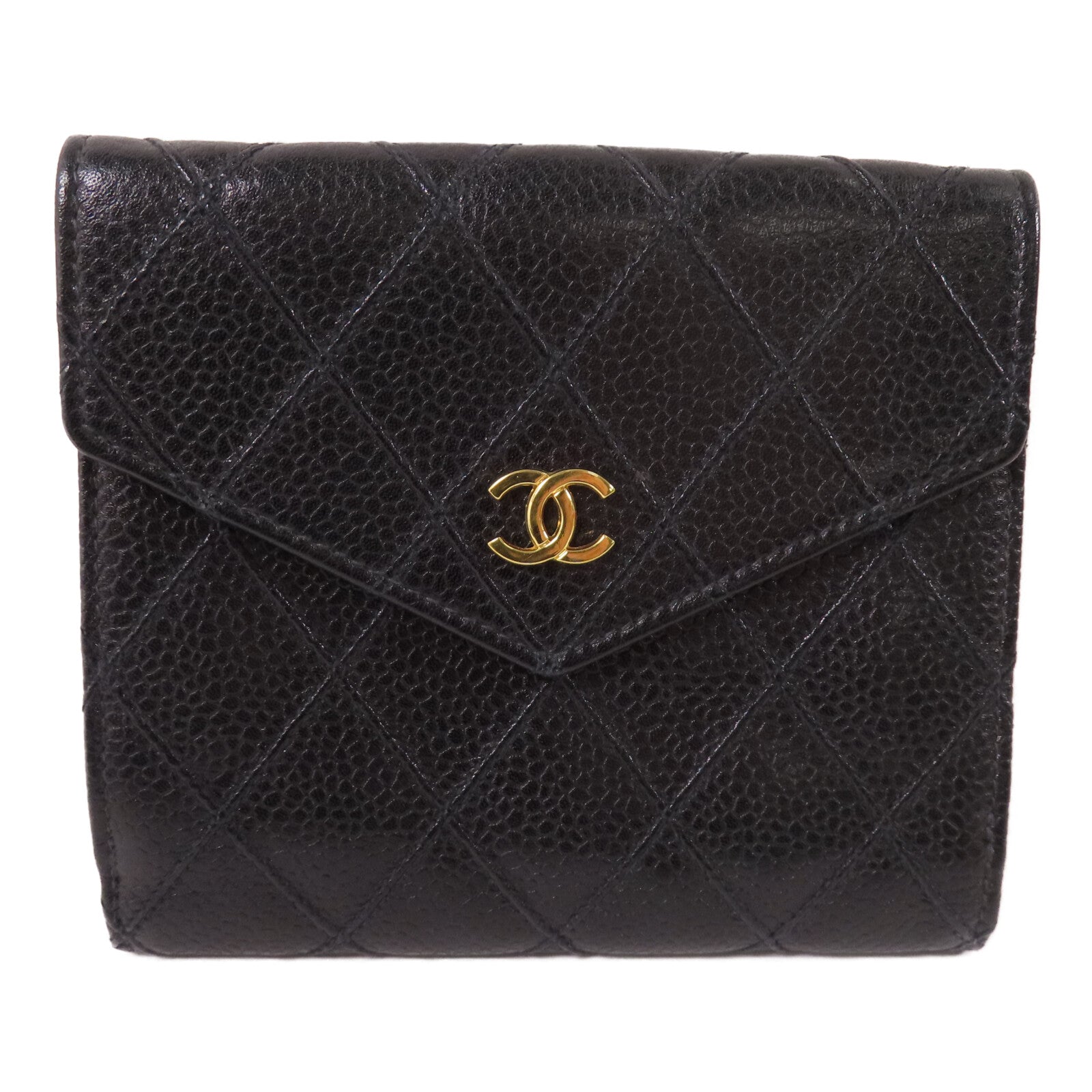 CHANEL 牛皮皮革Wallet金扣錢包
