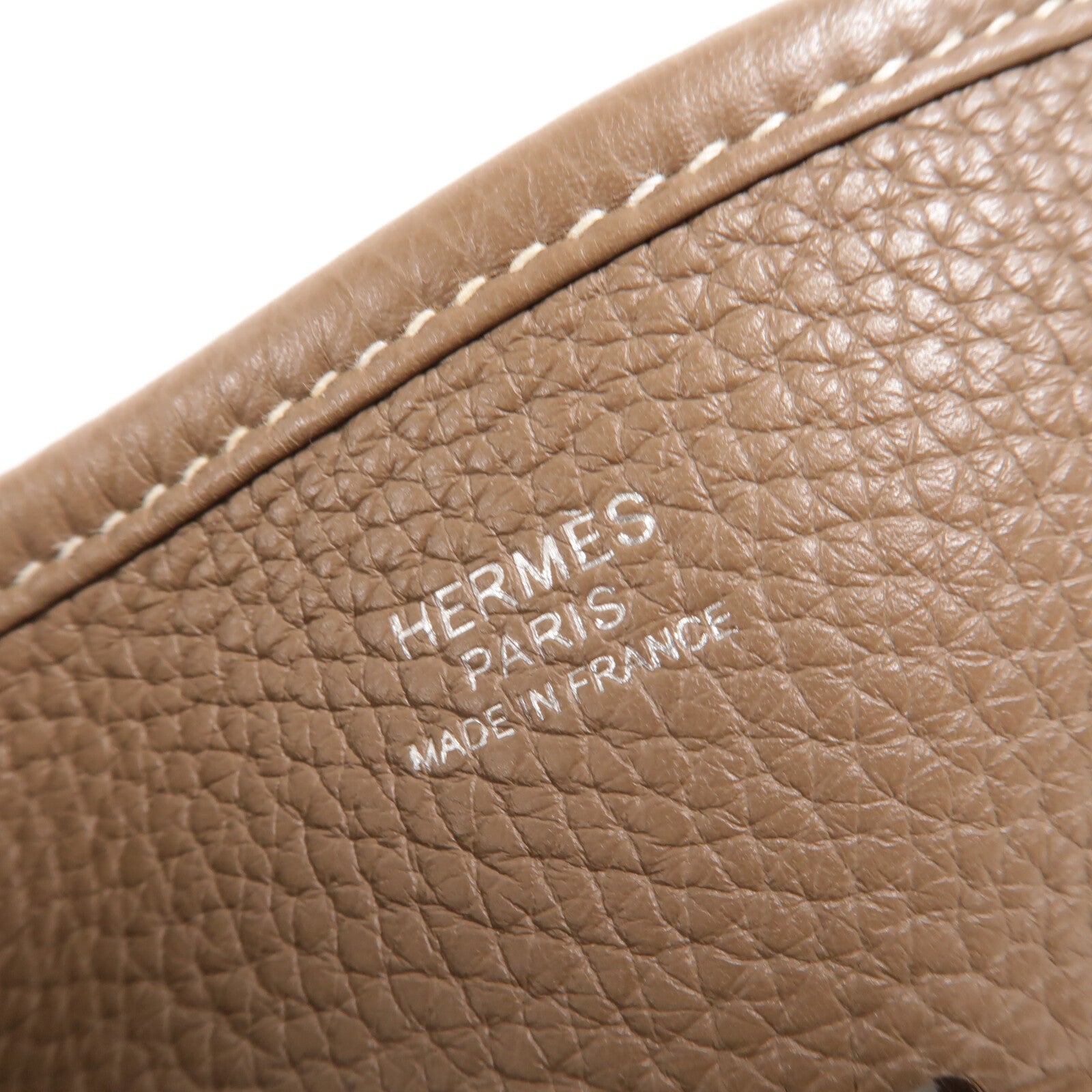 HERMES Clemence皮革Evelyne PM 肩背袋Etoupe
