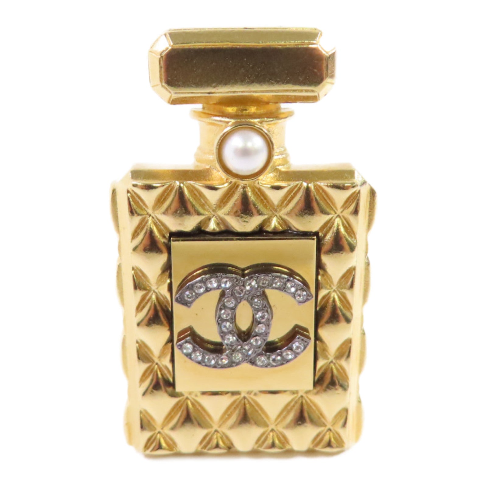 CHANEL 金屬/仿珍珠Coco Chanel Brooch金扣胸針金色