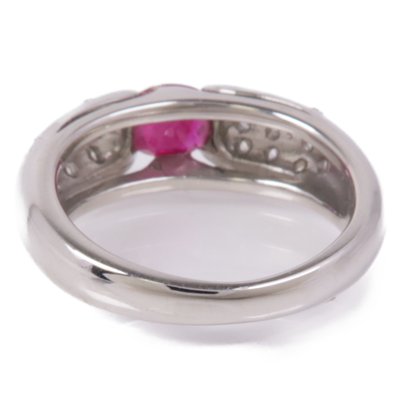 JEWELRY 【激減優惠】PT900鉑金Ruby/Diamond Ring紅寶石/鑽石戒指US#5.5