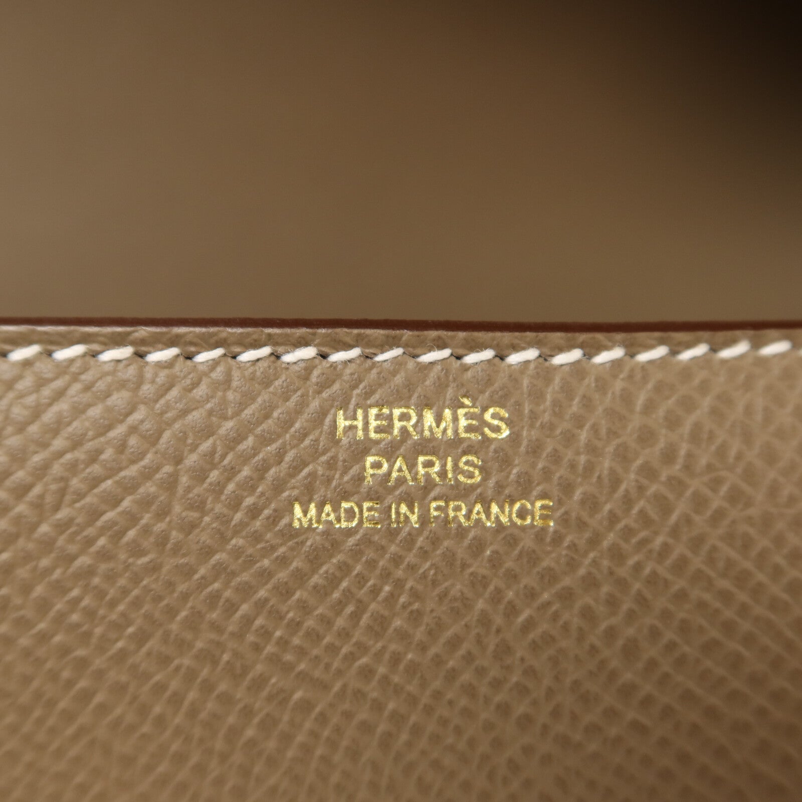 HERMES Epsom皮革Constance Elan金扣肩背袋Etoupe
