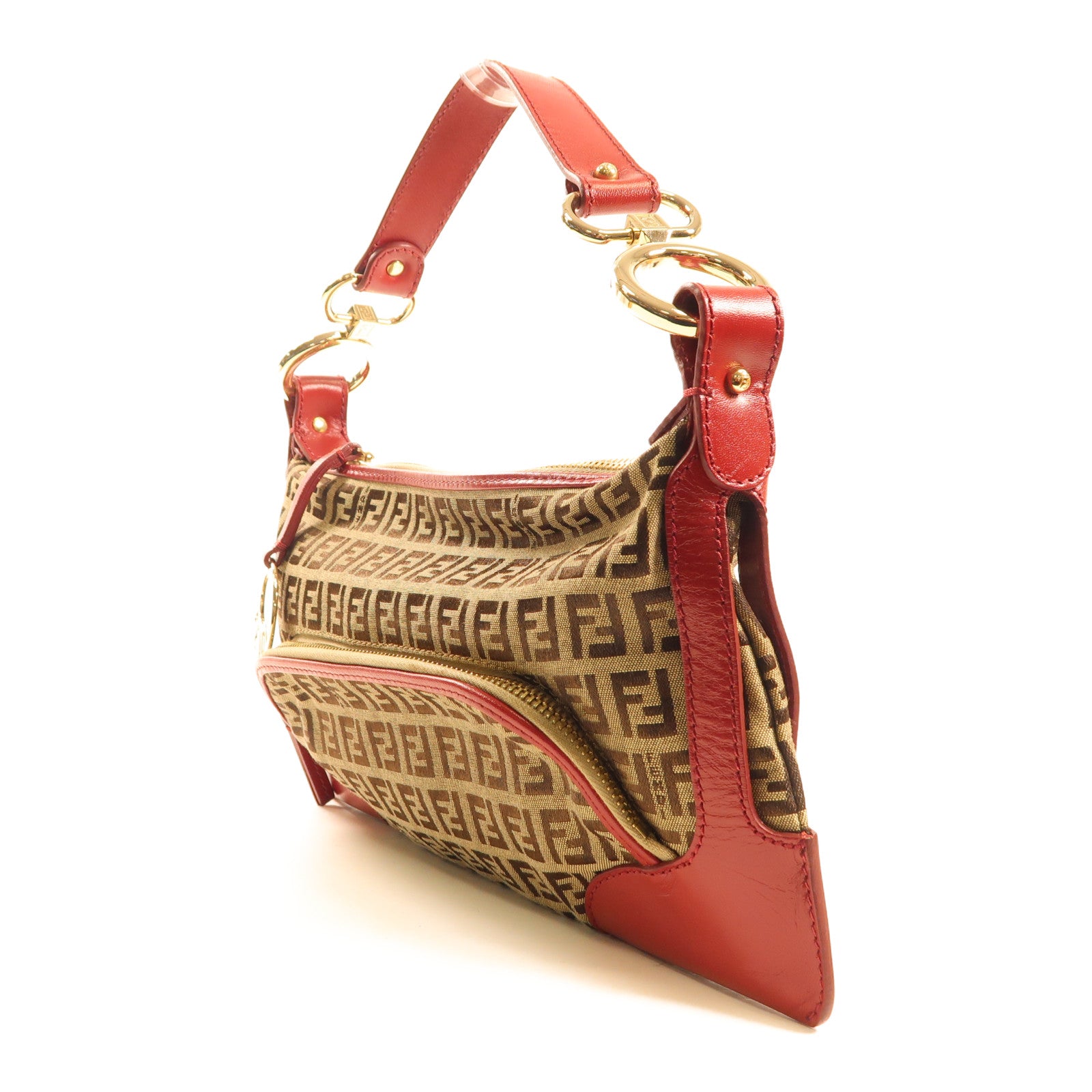 FENDI 帆布Shoulder Bag/Handbag金扣肩背袋/手挽袋