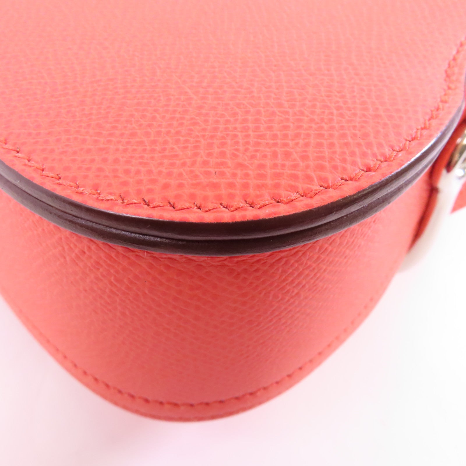 HERMES Epsom皮革Della銀扣肩背袋Rose Jaipur紅色