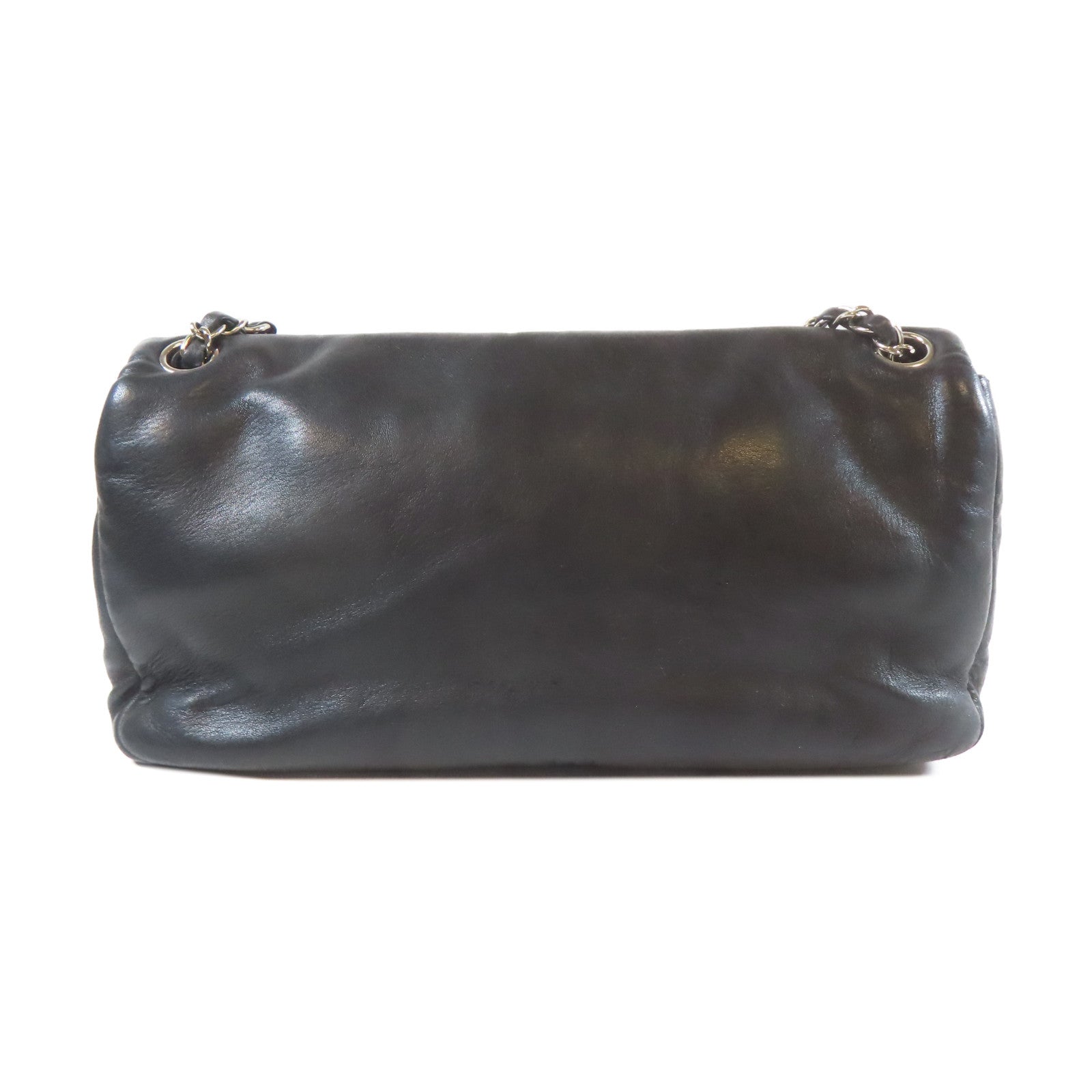 CHANEL 【激減優惠】牛皮皮革Chain Shoulder銀扣鏈帶肩背袋黑色
