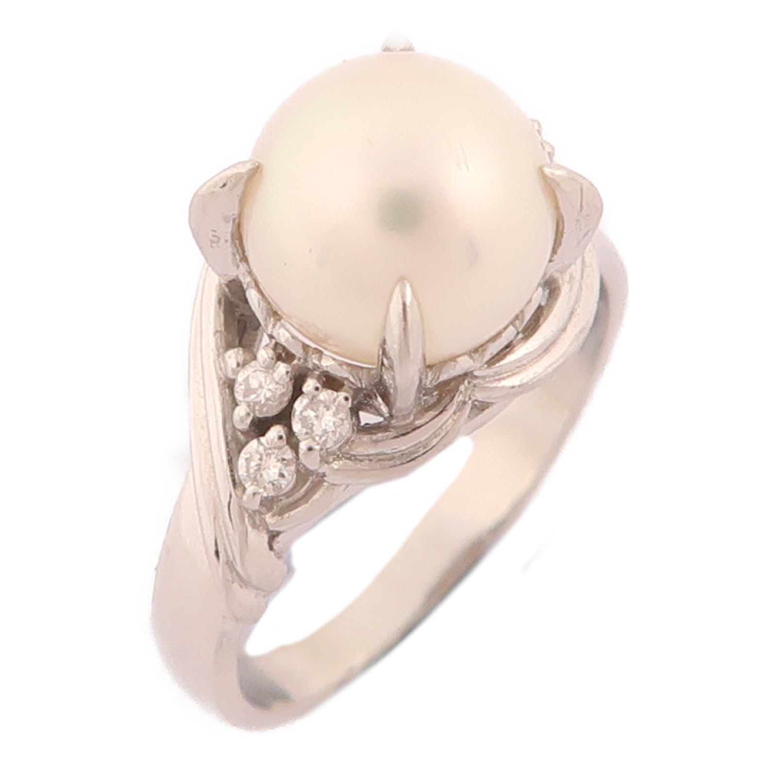 JEWELRY 【激減優惠】PT900鉑金Pearl Ring珍珠戒指US#5.25