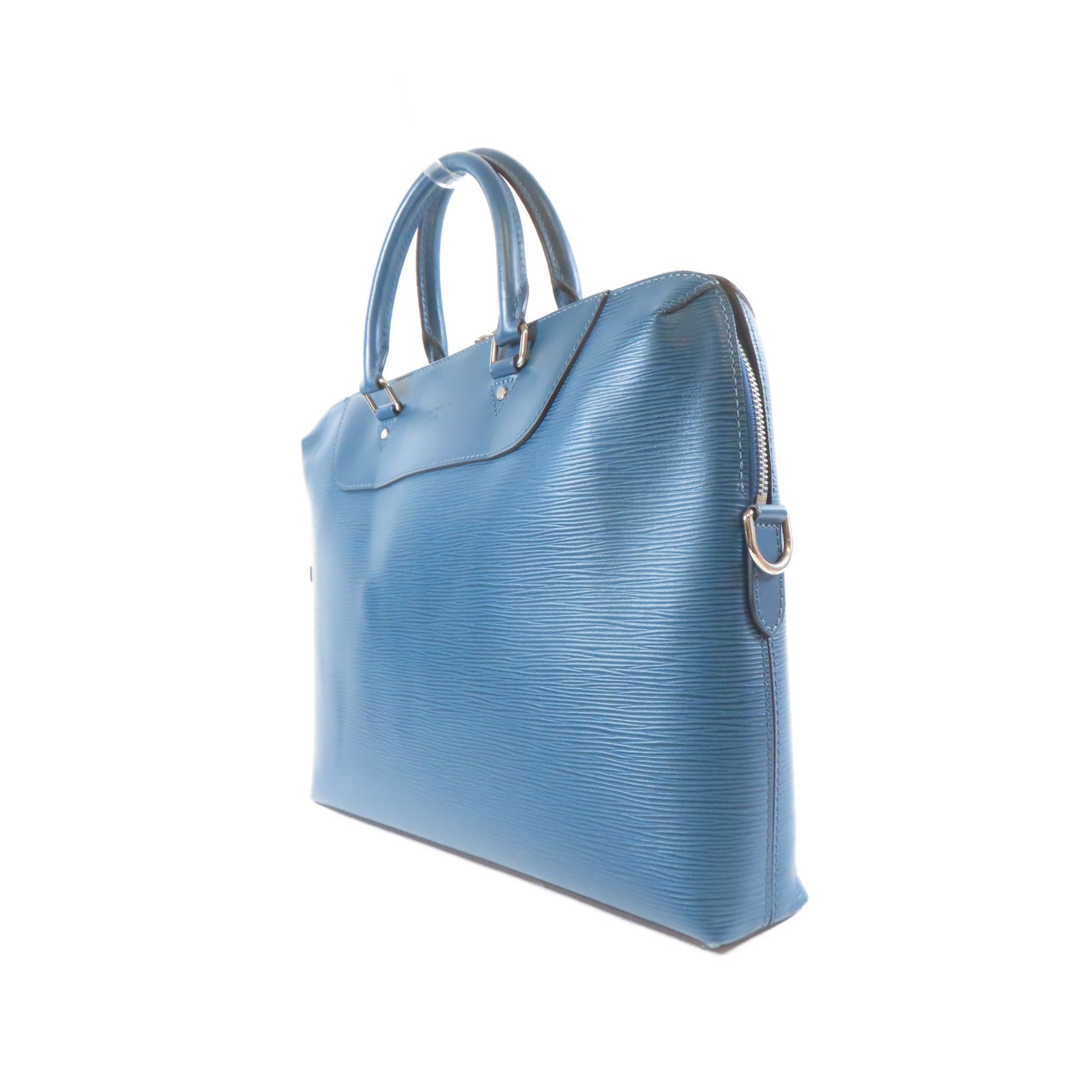 LOUIS VUITTON 【激減優惠】Epi Porte Documents Jour銀扣手挽肩背兩用袋藍色