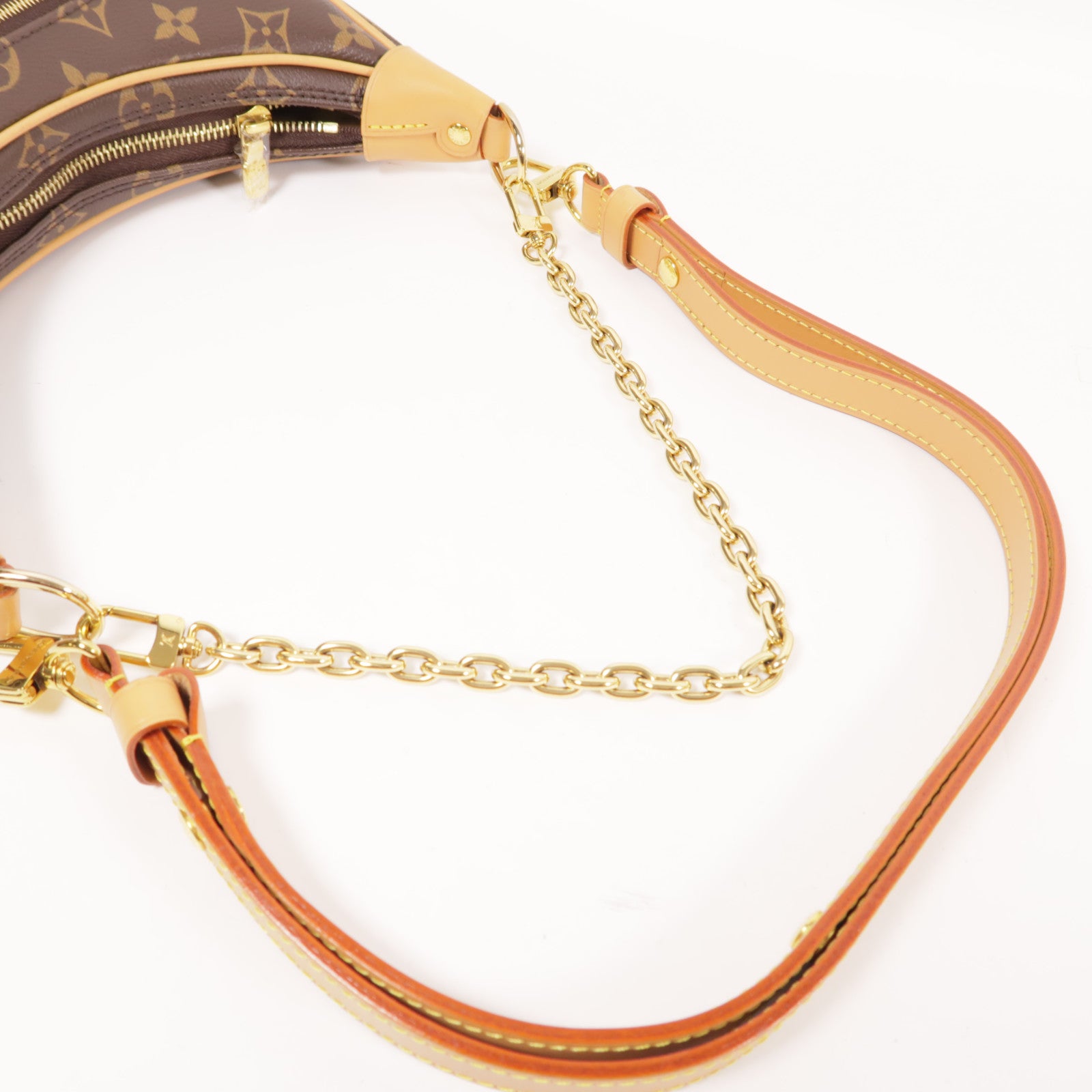 LOUIS VUITTON LV GHW Loop Chain 2 Way Bag M81098 Monogram Brown