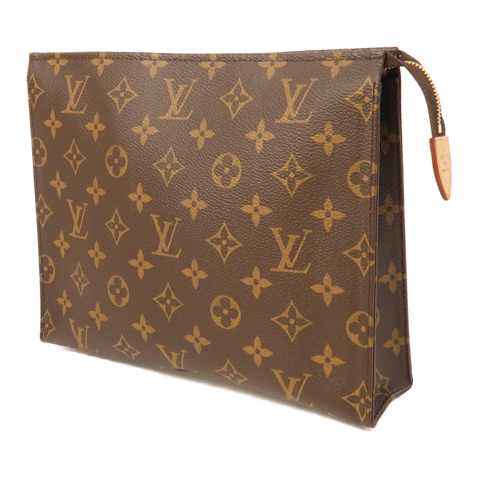 LOUIS VUITTON Monogram Pouch金扣手拿包啡色